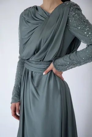 Isabella Beaded Gown Stone by HSH