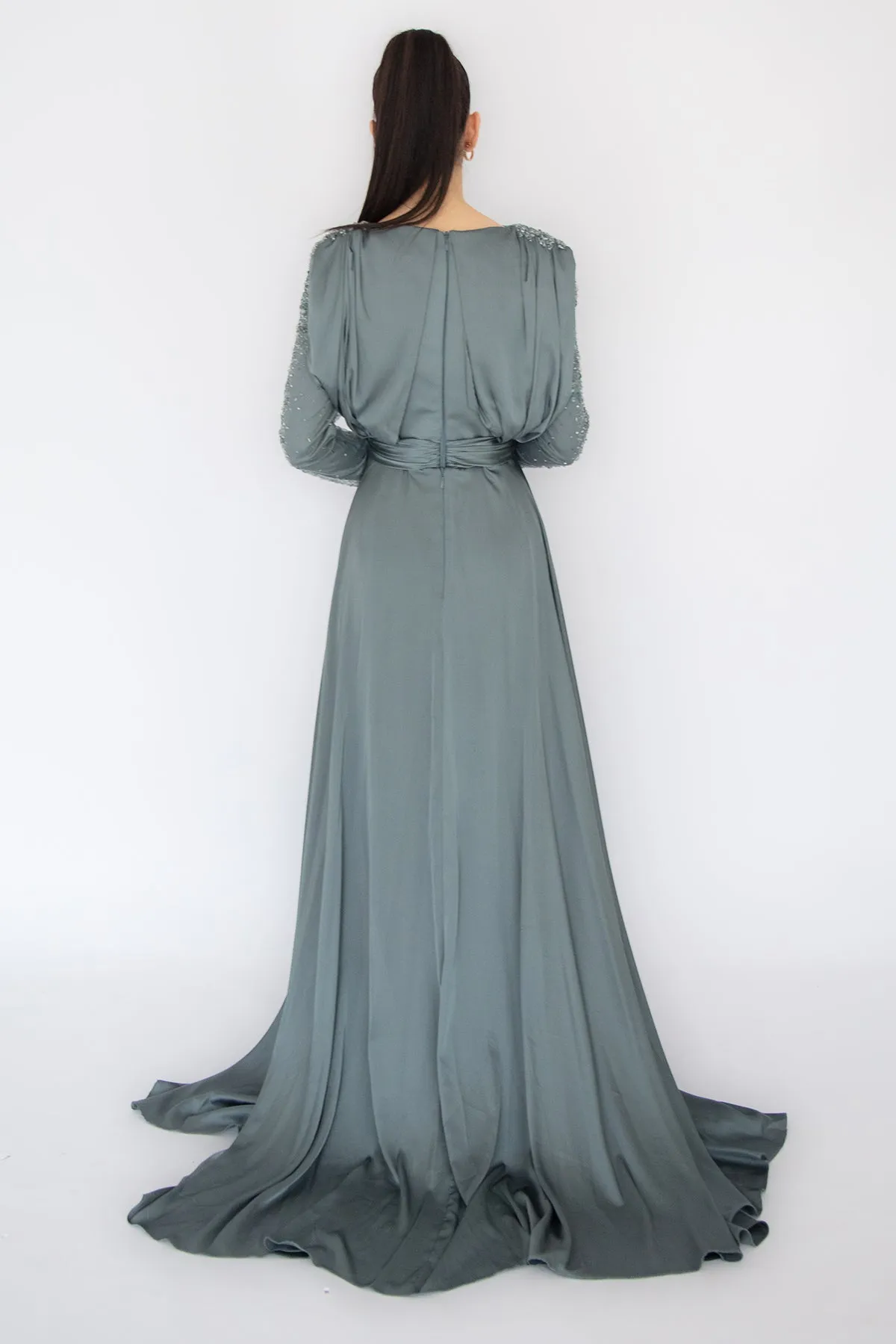 Isabella Beaded Gown Stone by HSH