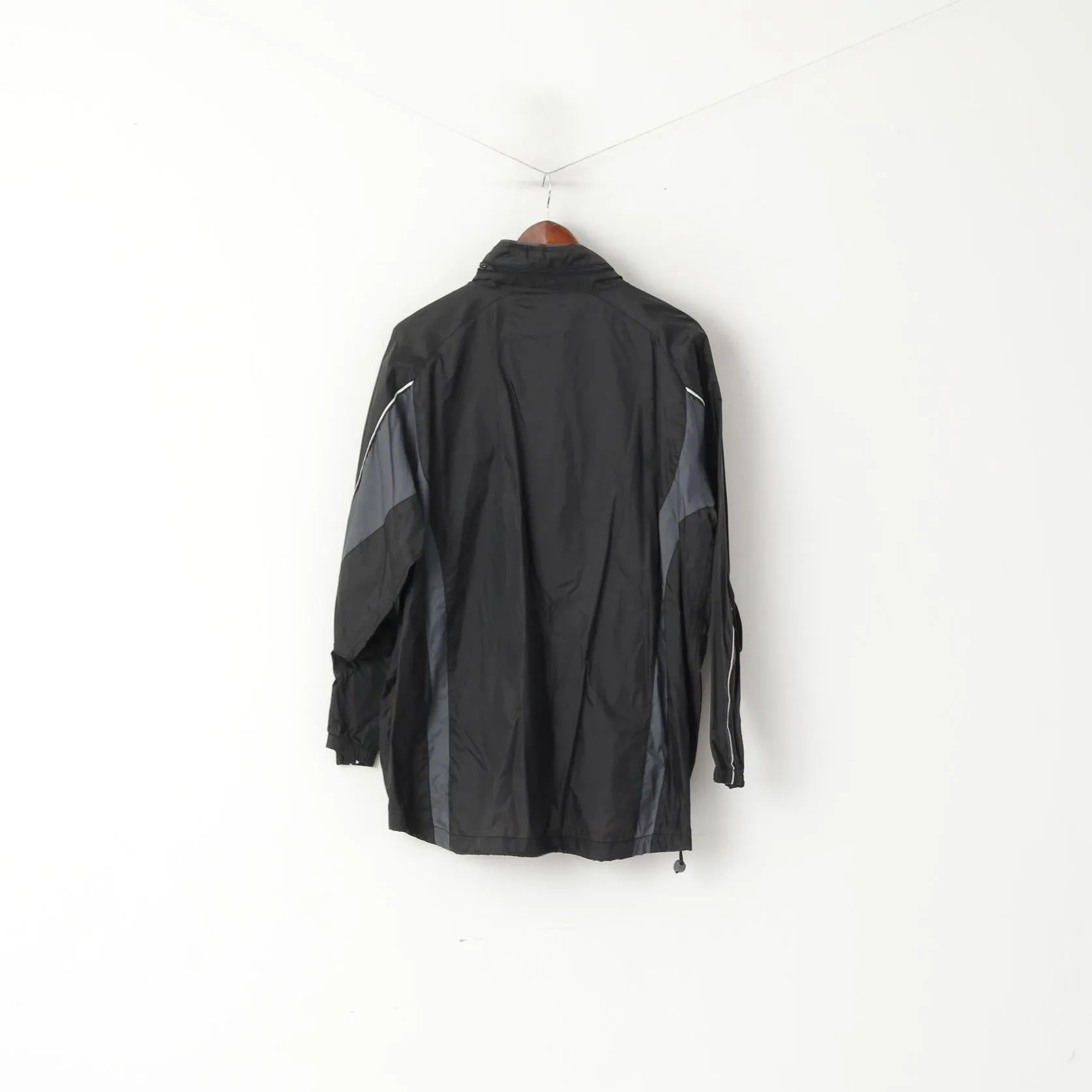 Jako Men M Jacket Black PFSV Nordstadt Black Nylon Waterproof Sport Full Zip Top