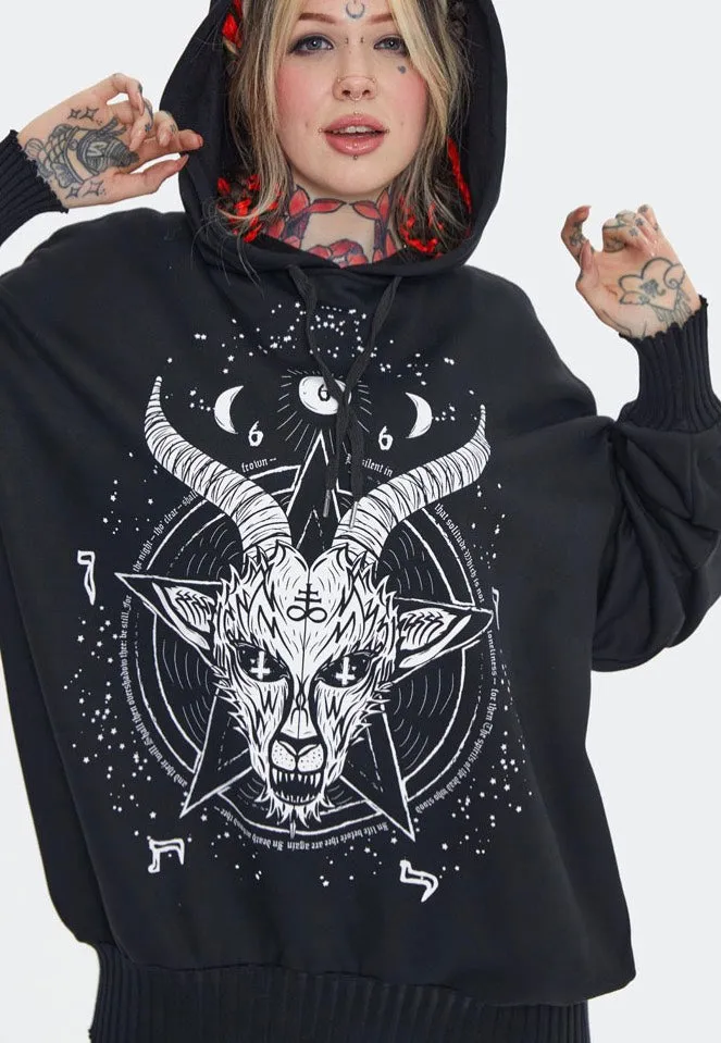 Jawbreaker - Baphomet Printed Oversized Black - Hoodie