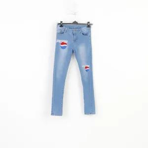 Jeans Wear Women 30 Trousers Denim Jeans Skinny Pepsi Vintage Pants