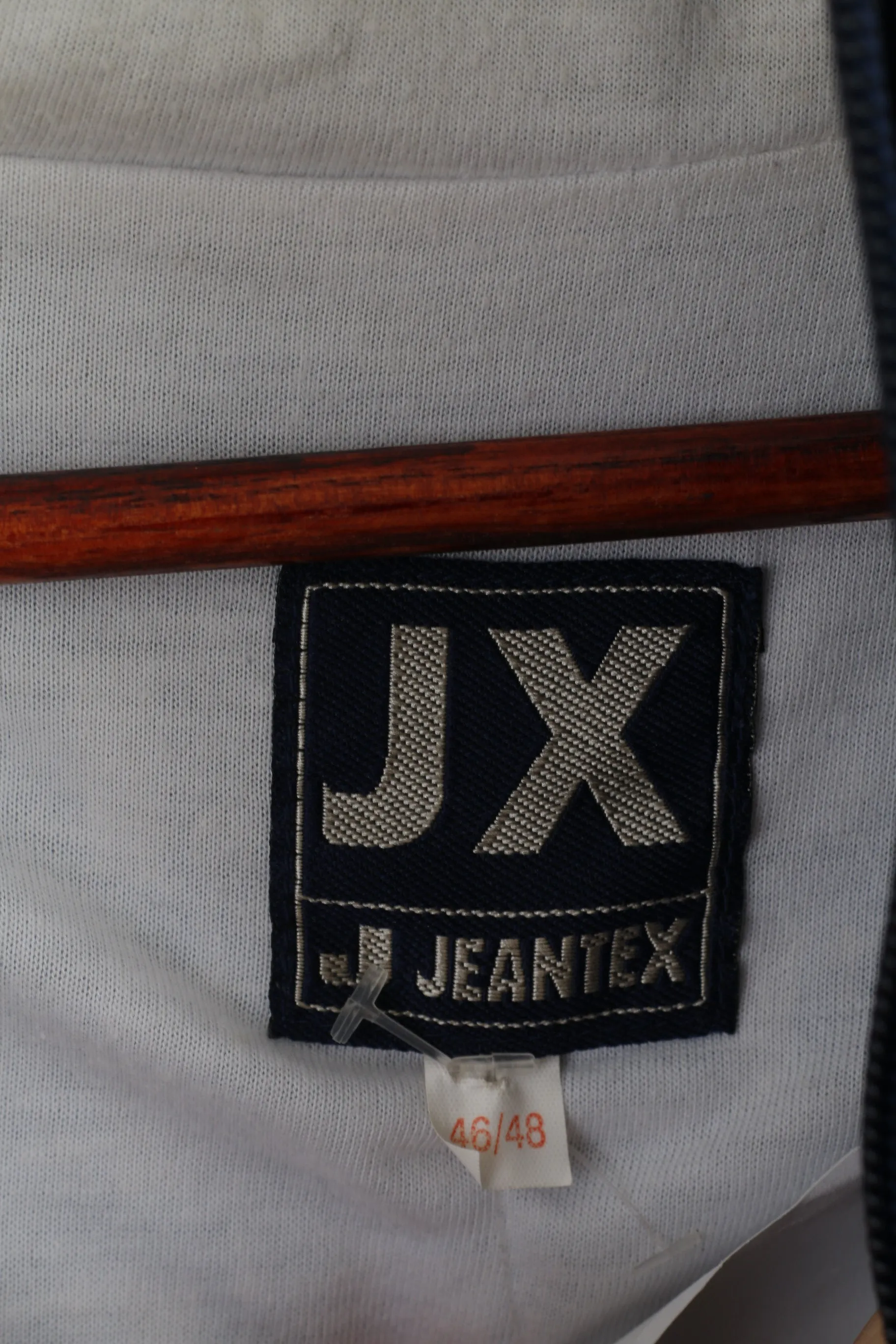 Jeantex Men XL 46/48 Jacket Blue Hooded Nylon Waterproof Festival Zip Up Top