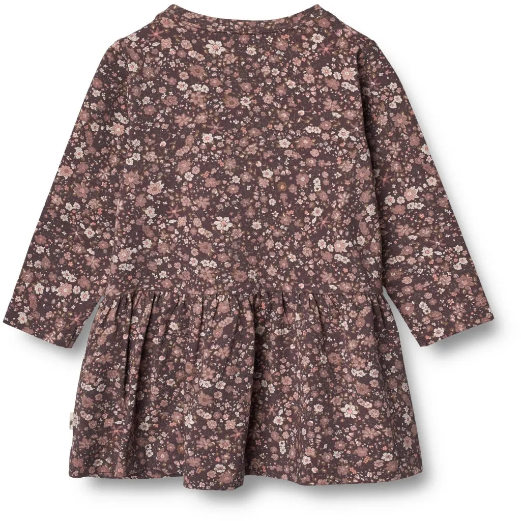 Jersey Dress Bessie - soft eggplant meadow Wheat