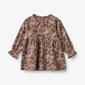 Jersey Dress Eliane | Baby - flowers in plenty Wheat