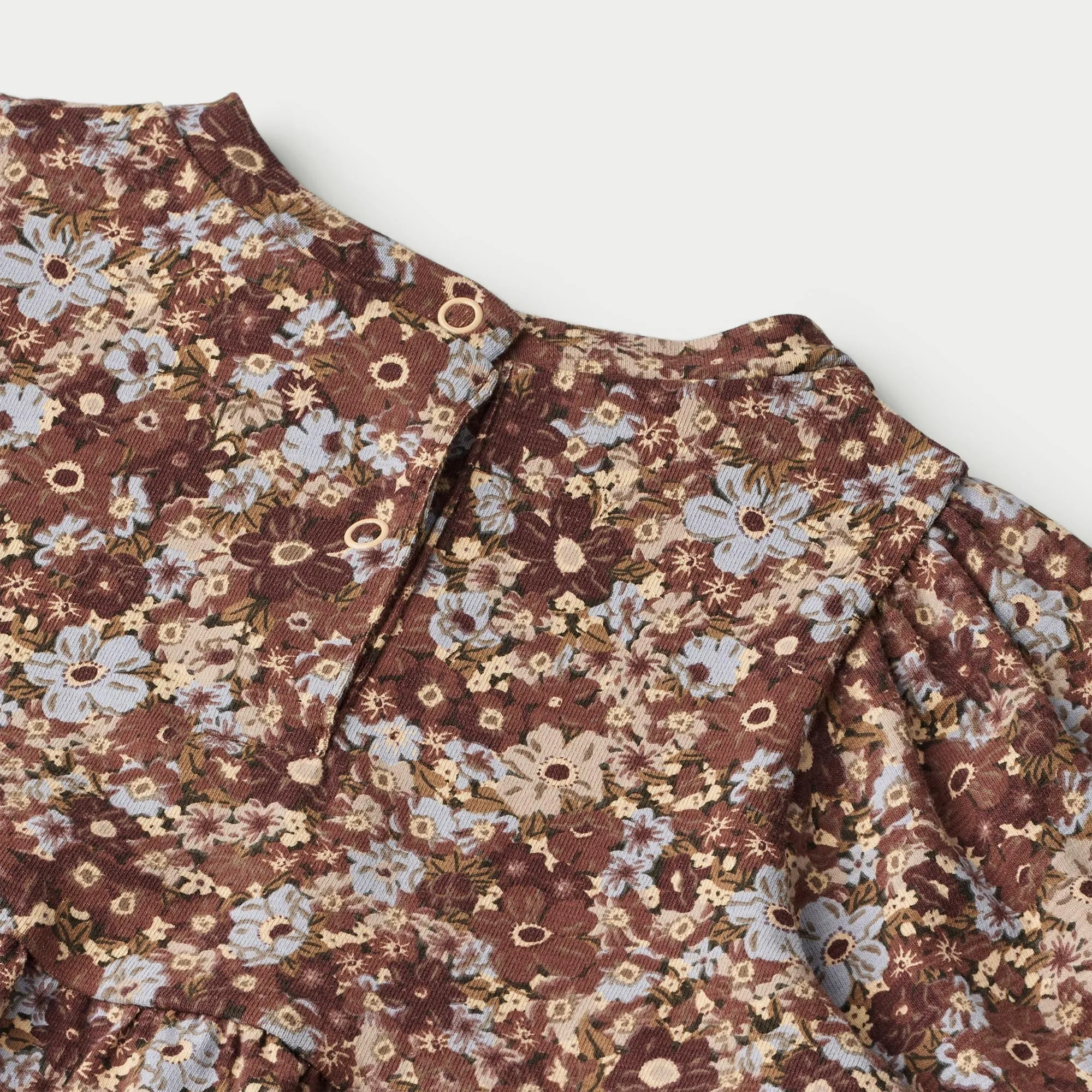 Jersey Dress Eliane | Baby - flowers in plenty Wheat