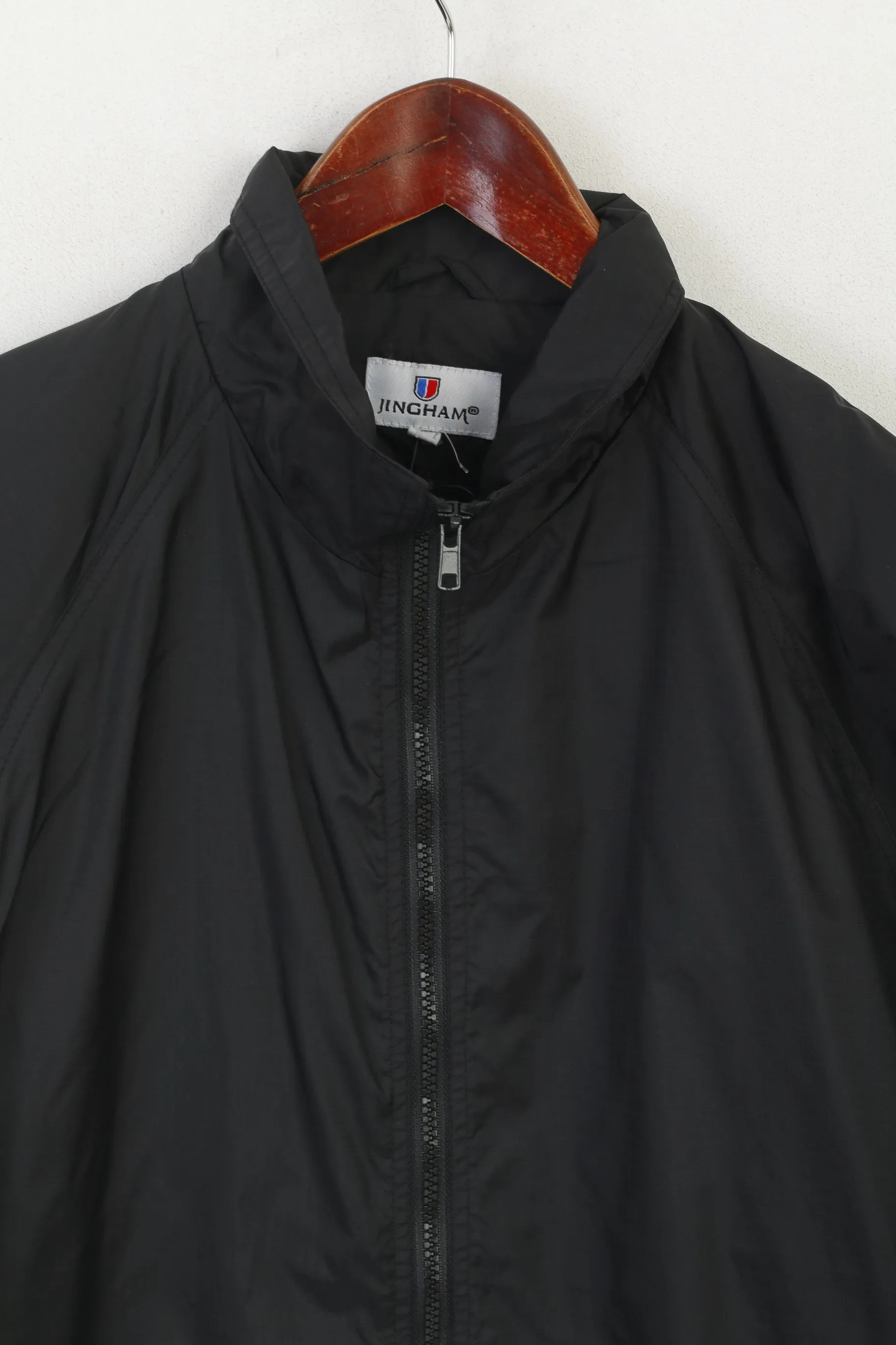 Jingham Men S Jacket Black Nylon Waterproof Full Zipper Lightweight Top