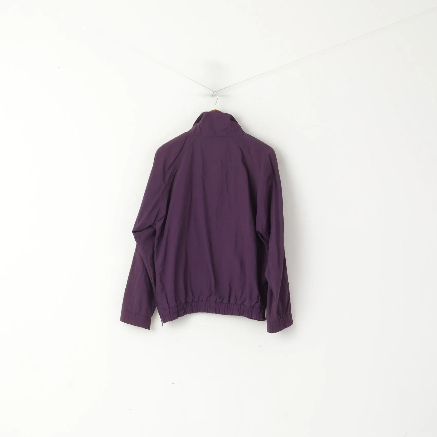 John F.Gee Men 44/46 S Jacket Purple Vintage Kangaroo Pocket Nylon Waterproof Top