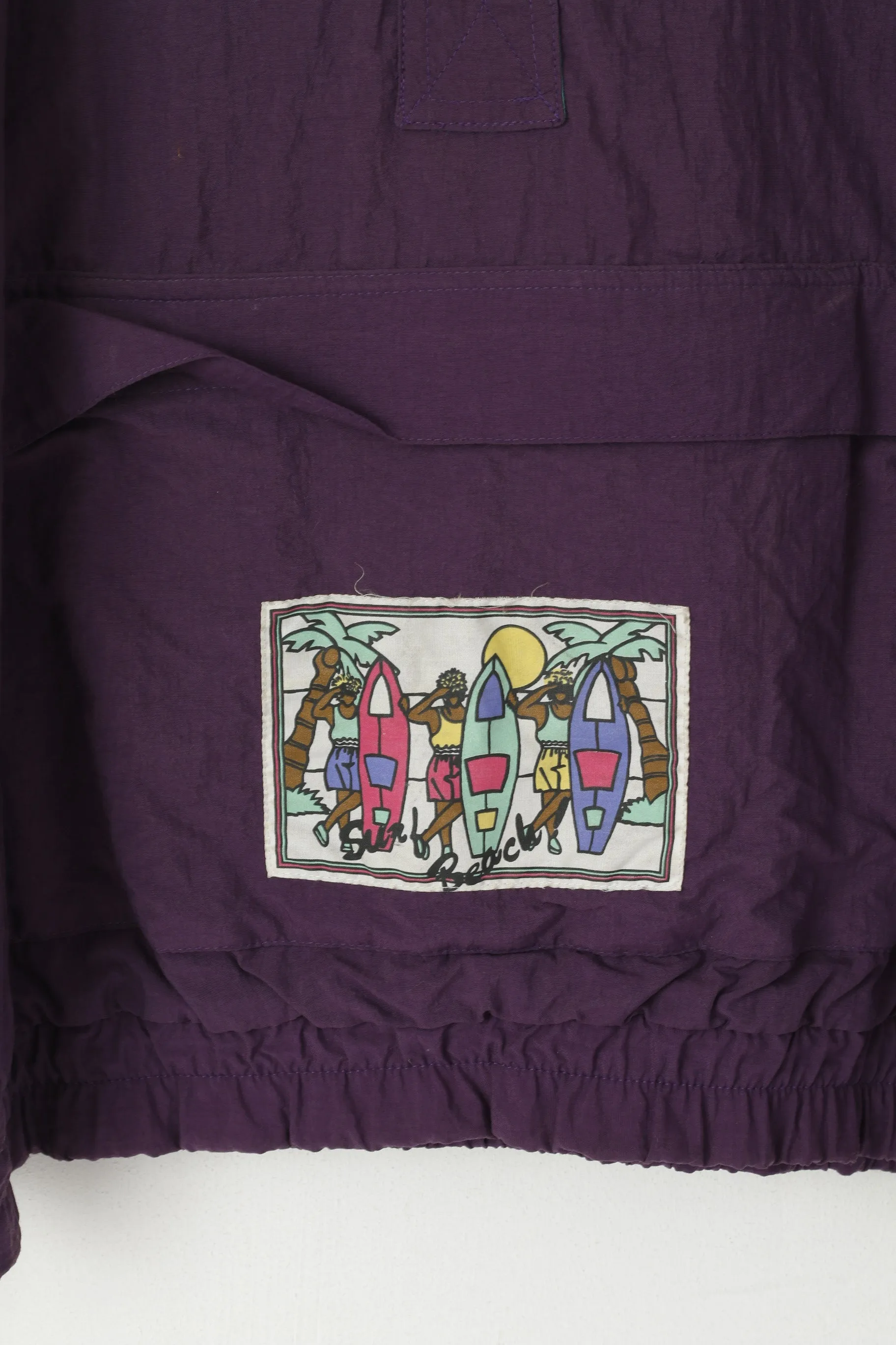 John F.Gee Men 44/46 S Jacket Purple Vintage Kangaroo Pocket Nylon Waterproof Top