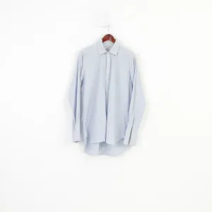 Joseph Turner Men 34 16 Casual Shirt Cotton Cuffs Long Sleeve Collar Checkered Classic Top