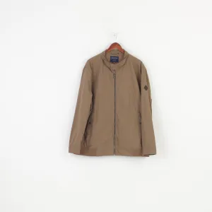 Joules Men XXL Jacket Vintage Brown Full Zipper Pockets Cotton Top