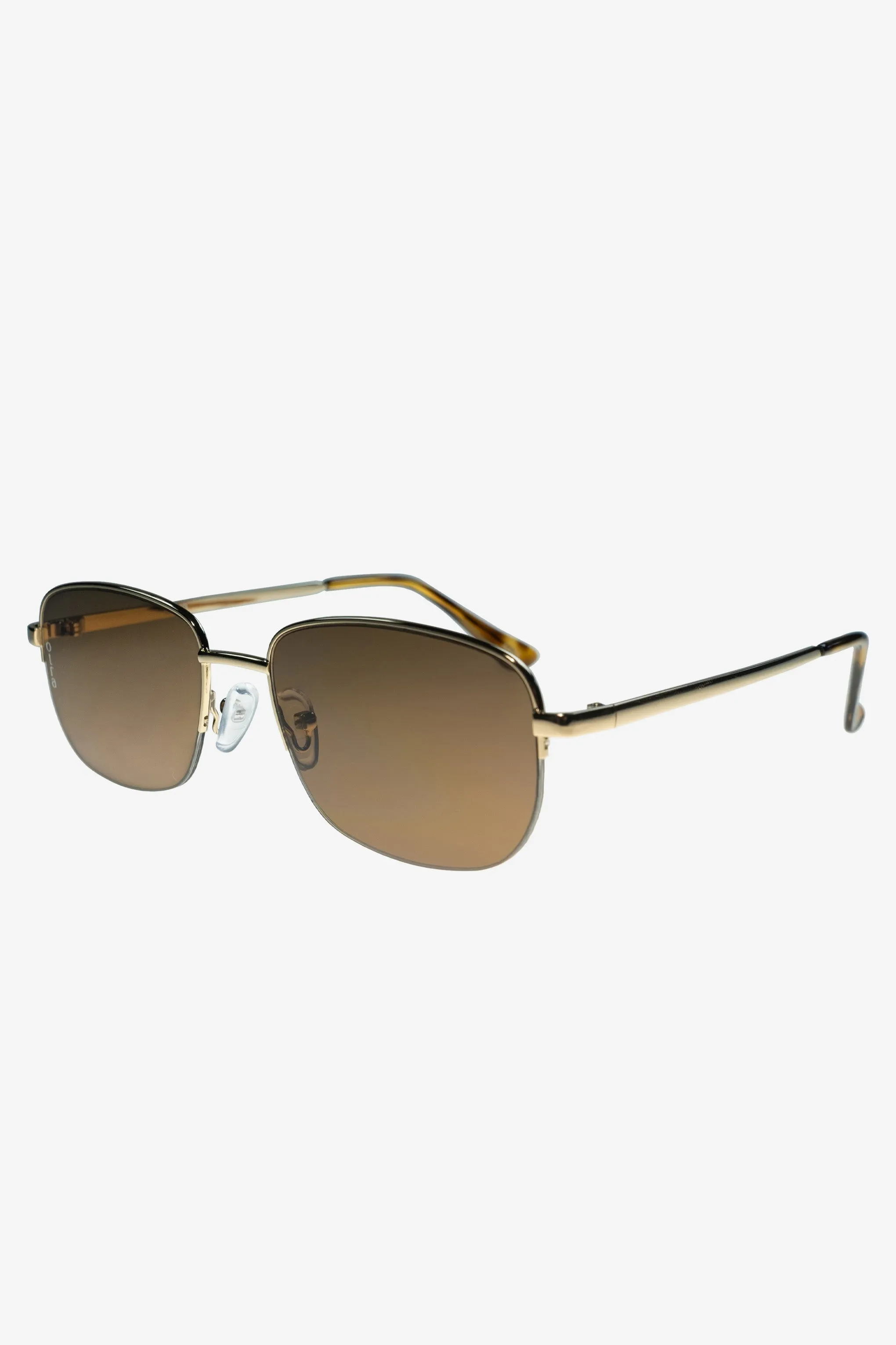 Junior | Otra Gold Small Rectangular Vintage Style Sunglasses Club L London