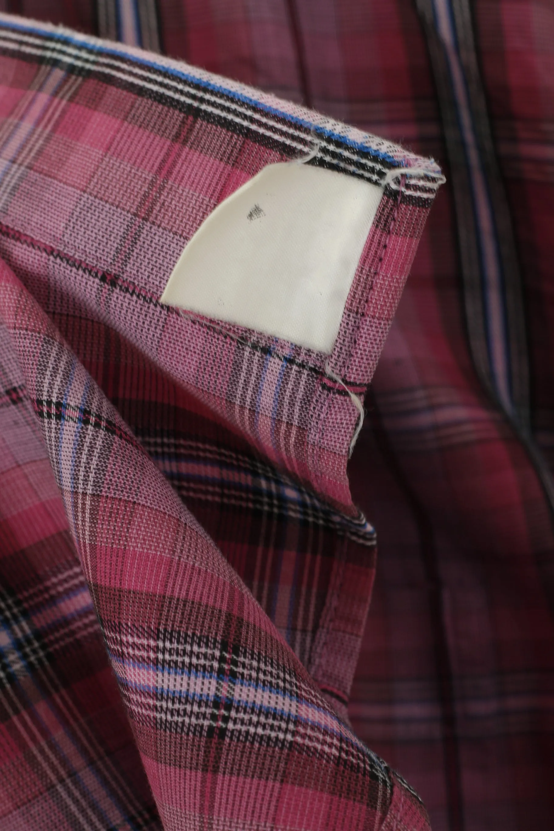 Just Calvino Men XL Casual Shirt Pink Check Cotton Long Sleeve Pocket Top