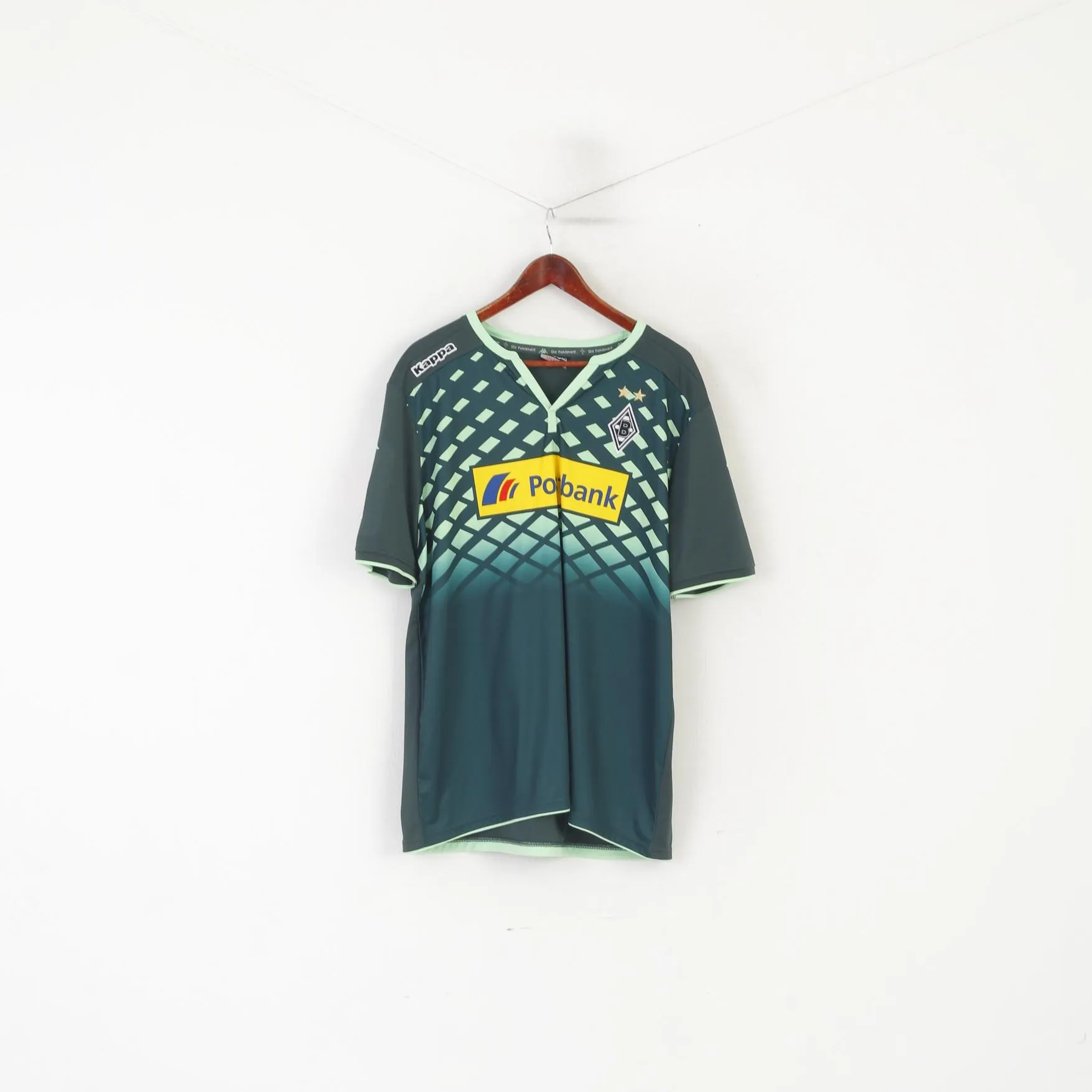 Kappa Men XXL Shirt Black Borussia Monchengladbach #24 Jantschke 2015/2016 Football Jersey Top