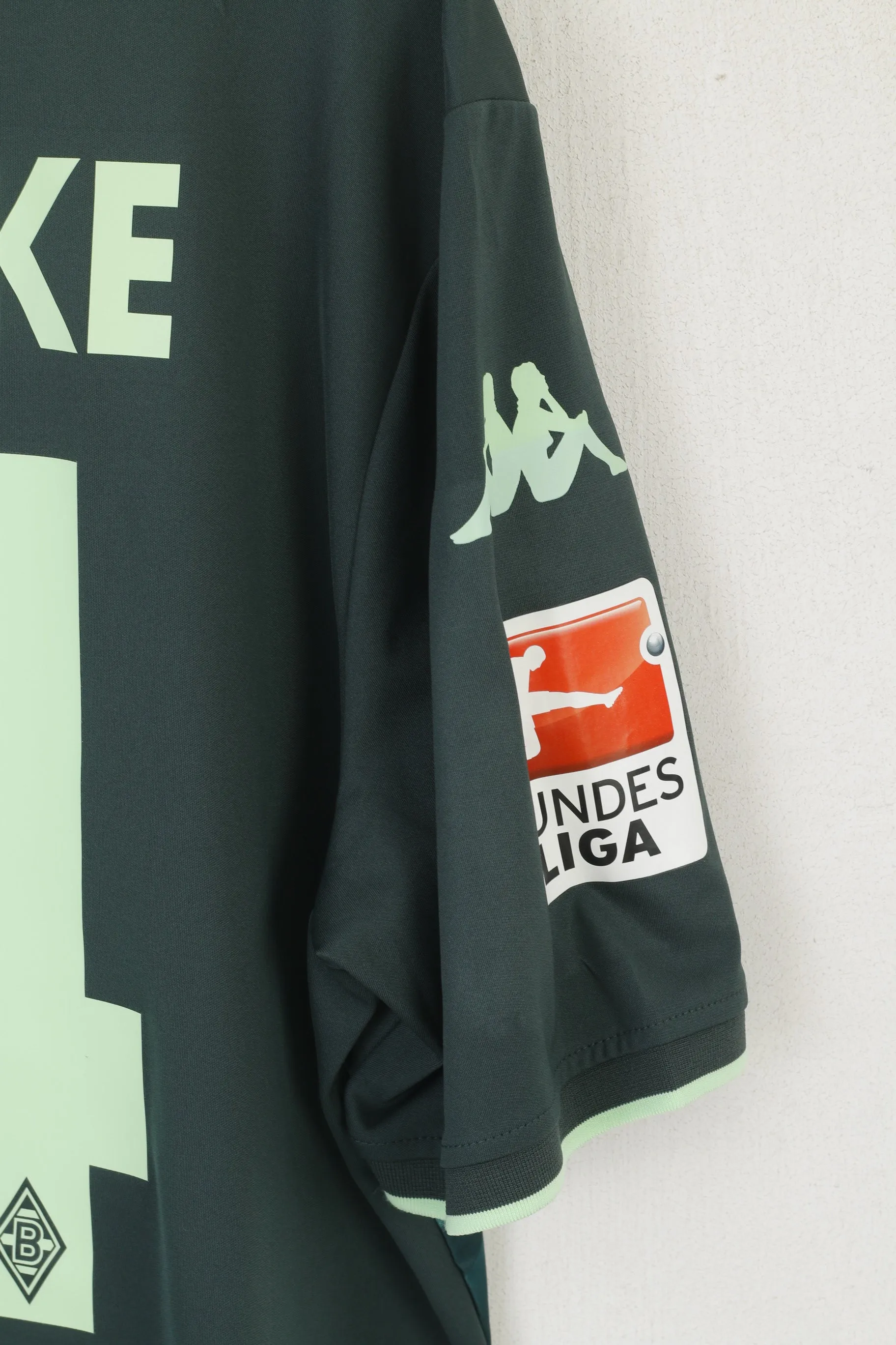 Kappa Men XXL Shirt Black Borussia Monchengladbach #24 Jantschke 2015/2016 Football Jersey Top