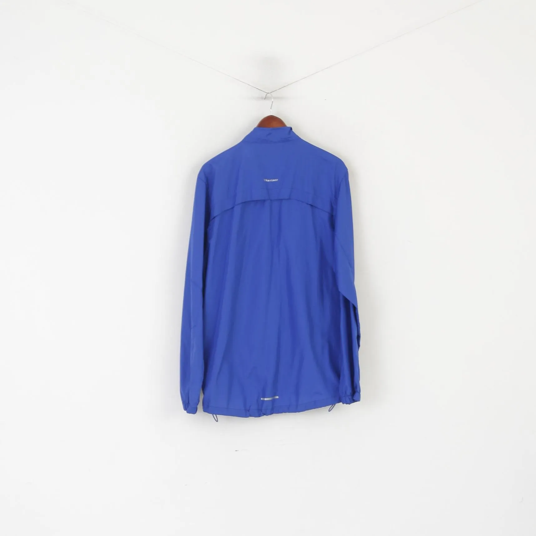 Karrimor Men L Jacket Blue Lightweight Running Reflective Sport Training Zip Up Top