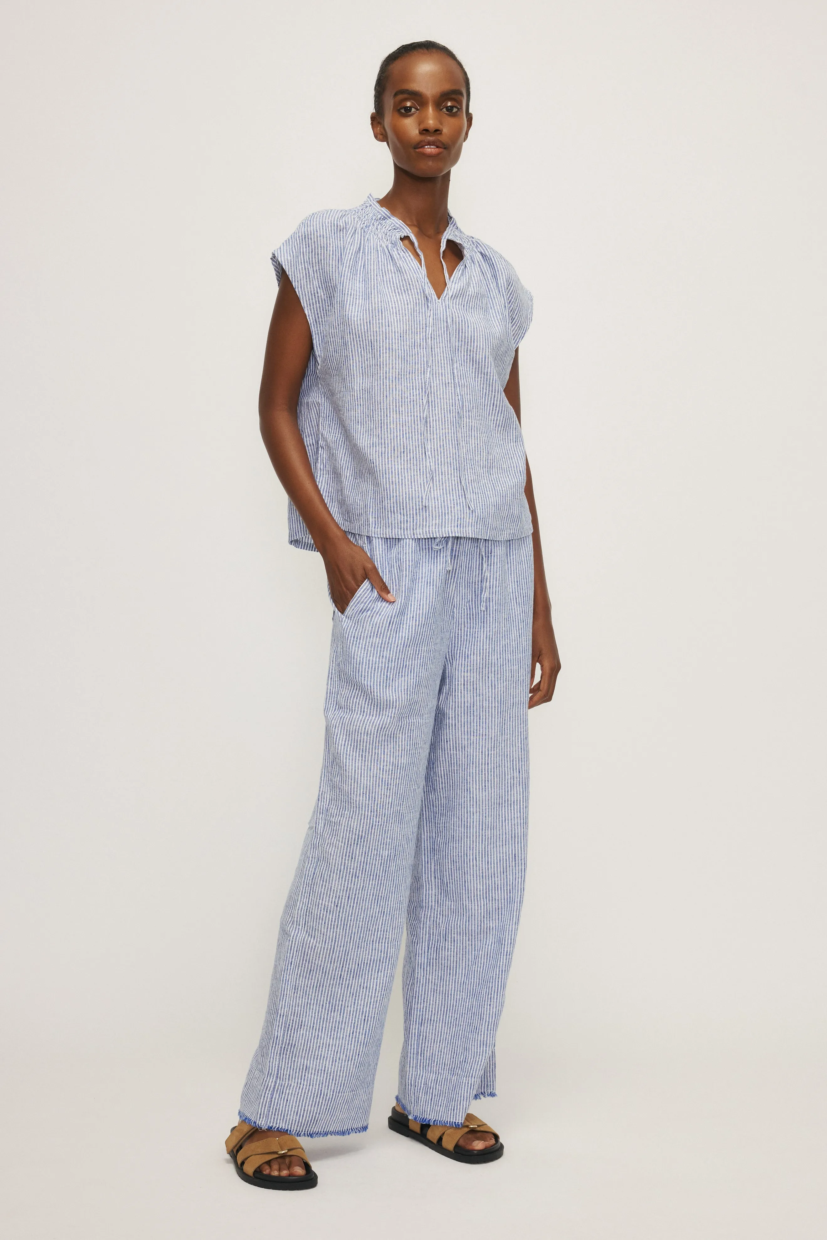 KAURI LINEN STRIPE PANT