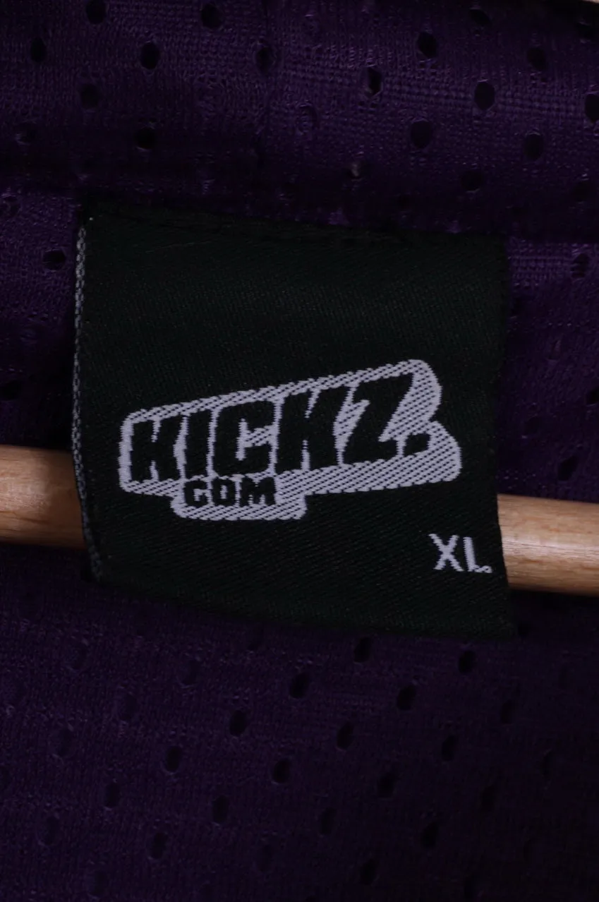 Kickz Men XL Lightweight Jacket Purple Full Zipper Sportswear Hooded Retro Top