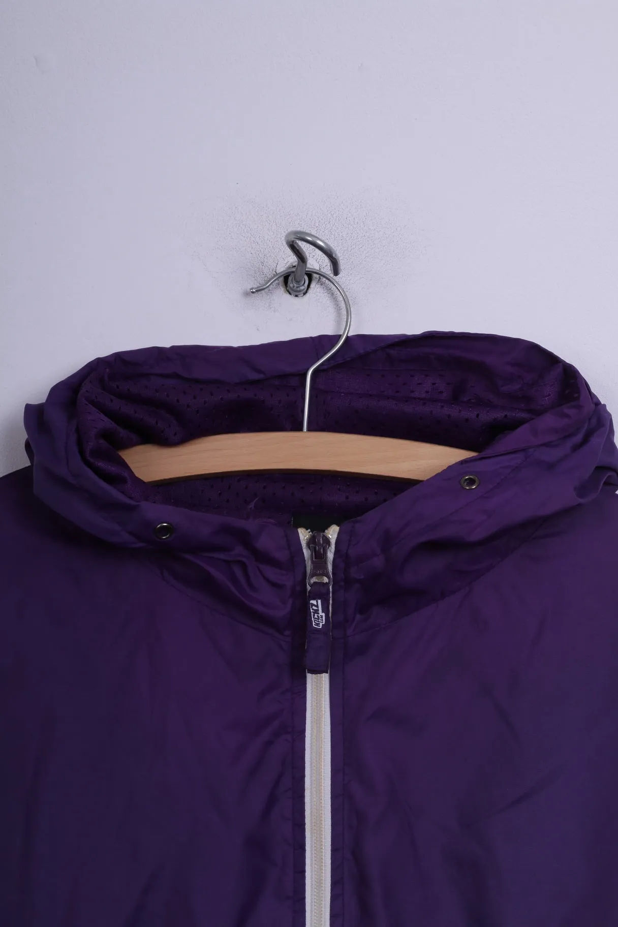 Kickz Men XL Lightweight Jacket Purple Full Zipper Sportswear Hooded Retro Top