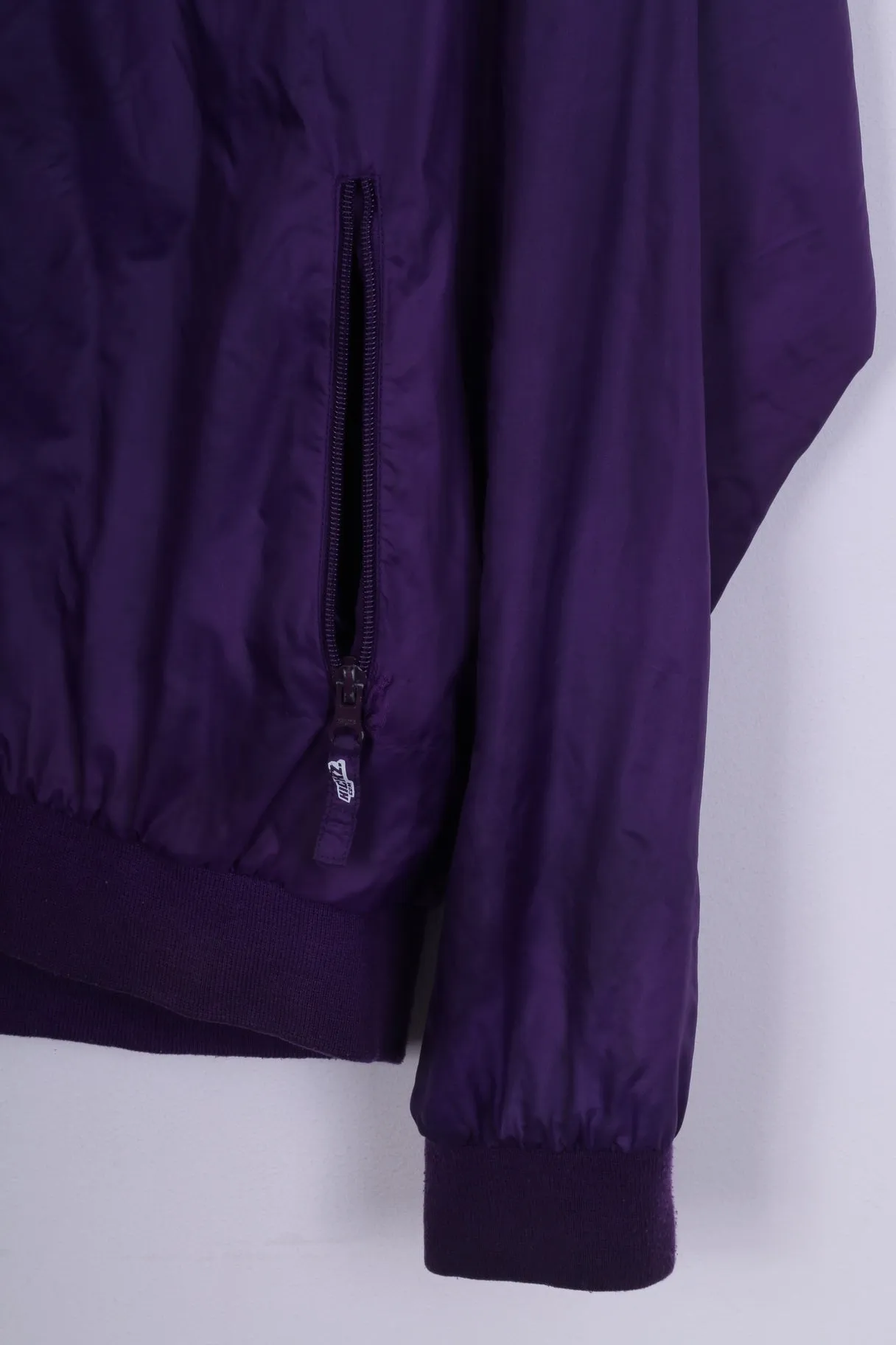 Kickz Men XL Lightweight Jacket Purple Full Zipper Sportswear Hooded Retro Top