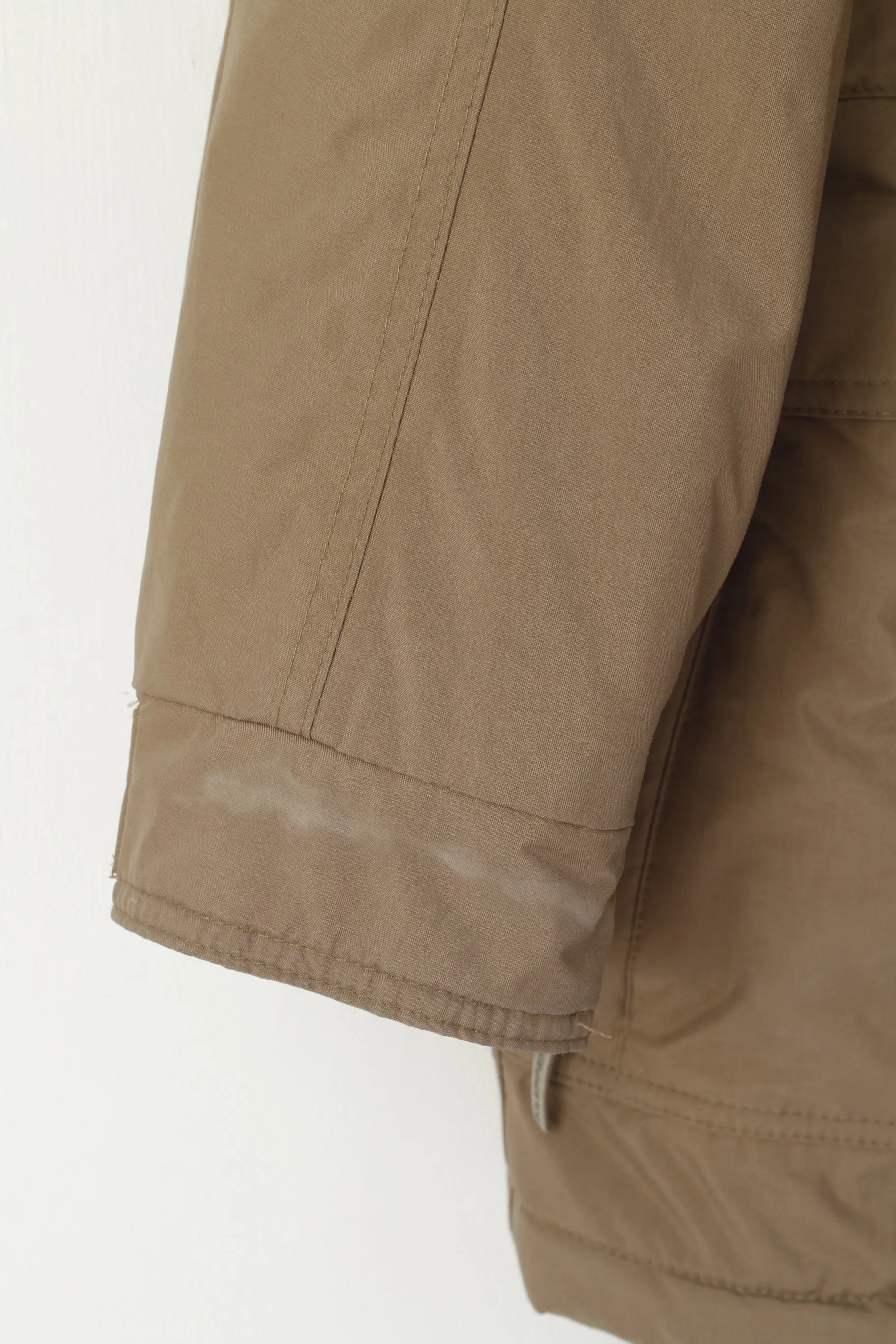 Klepper Men 52 L Jacket Brown Nylon Reflective Hidden Hood Aqua Stop Outdoor Top