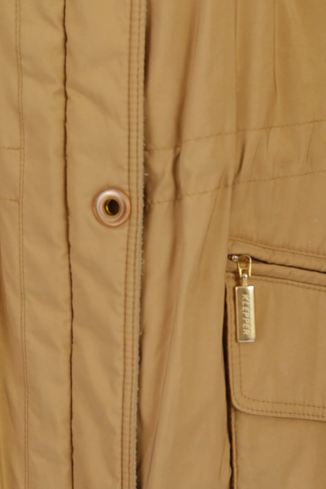 Klepper Women 22 48 Coat Shiny Brown Padded Aqua Stop Full Zipper Top