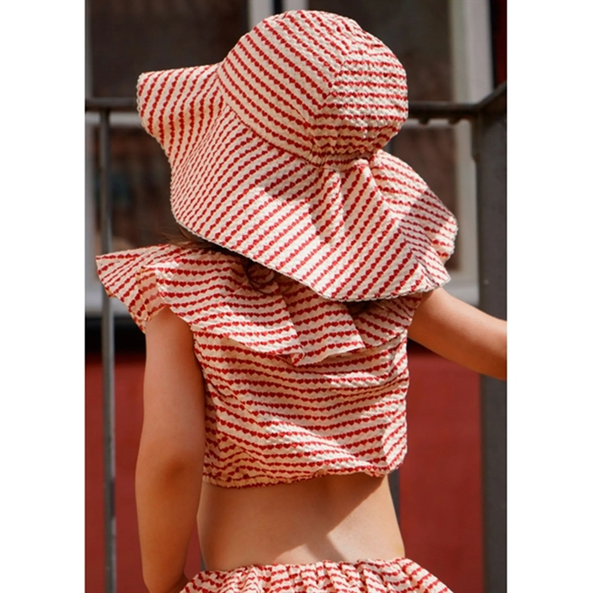 Konges Sljd Heart On a String Milli Frill Sun Hat