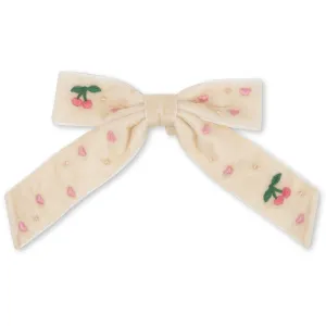 Konges Sljd Pearled Ivory Velvet Bow Pearly Hair Clip