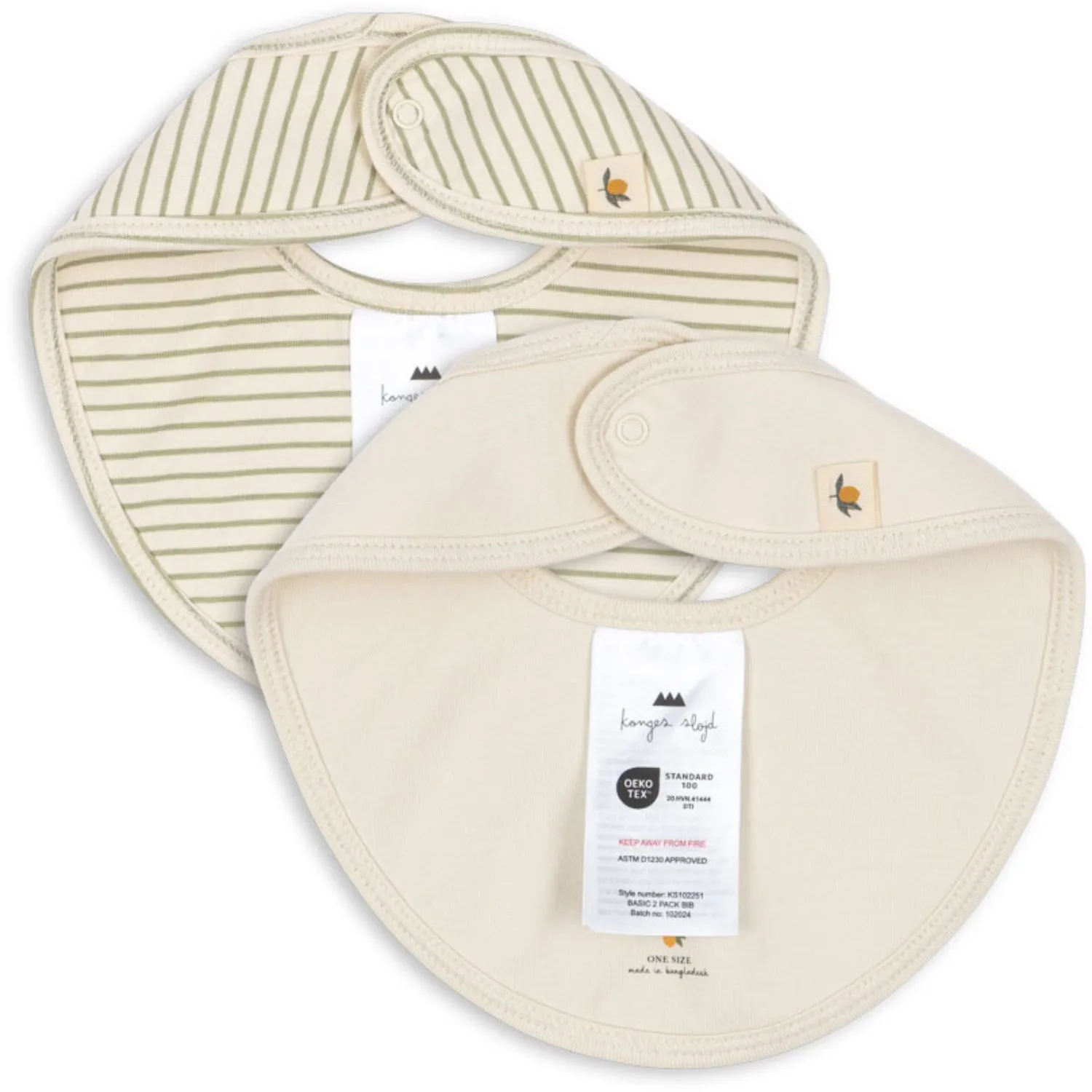 Konges Sljd Tea Stripe Basic 2 Pack Bib