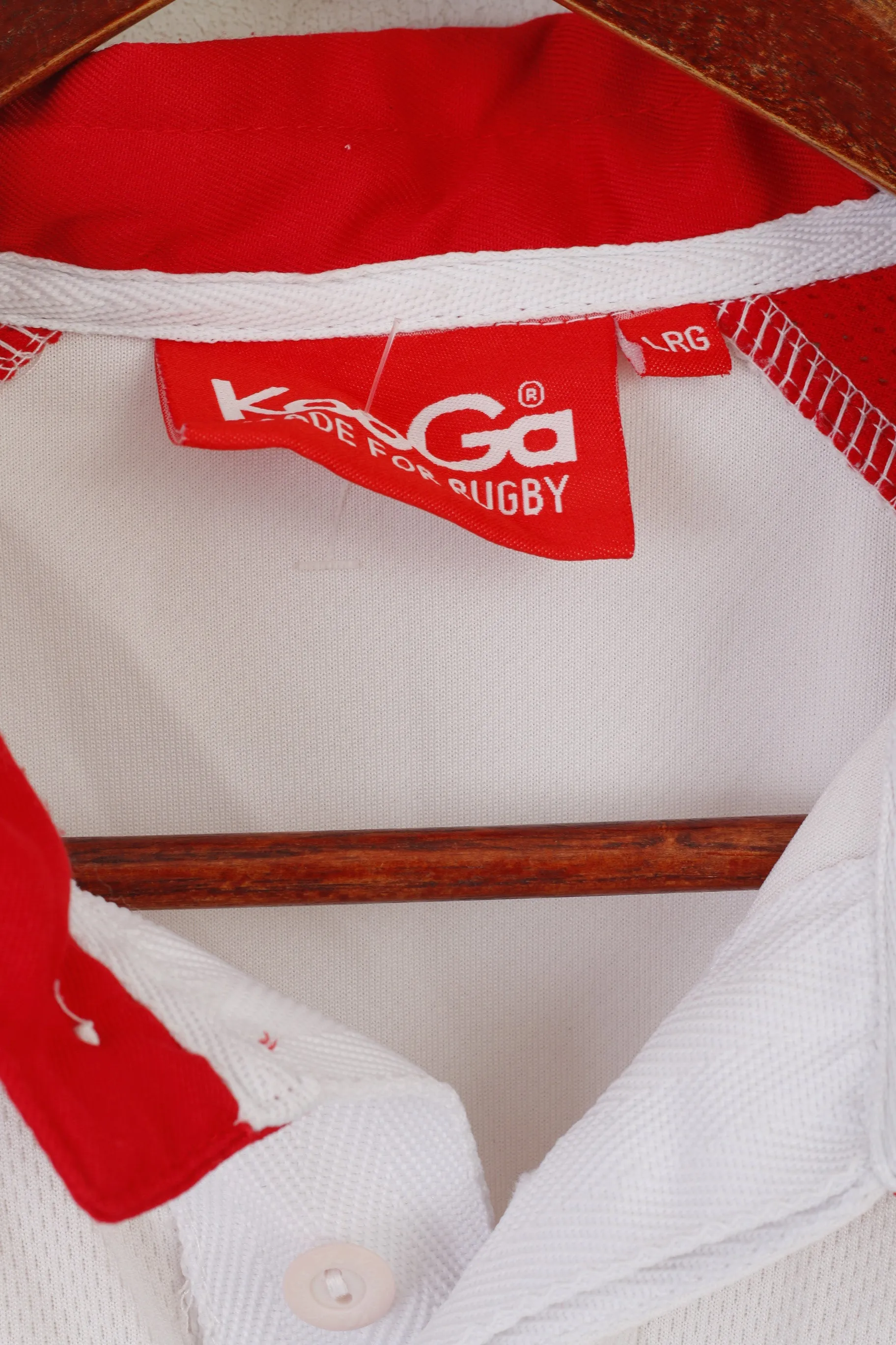 Kooga Men L Polo Shirt White Red England Rugby Greene King IPA Sportswear Top