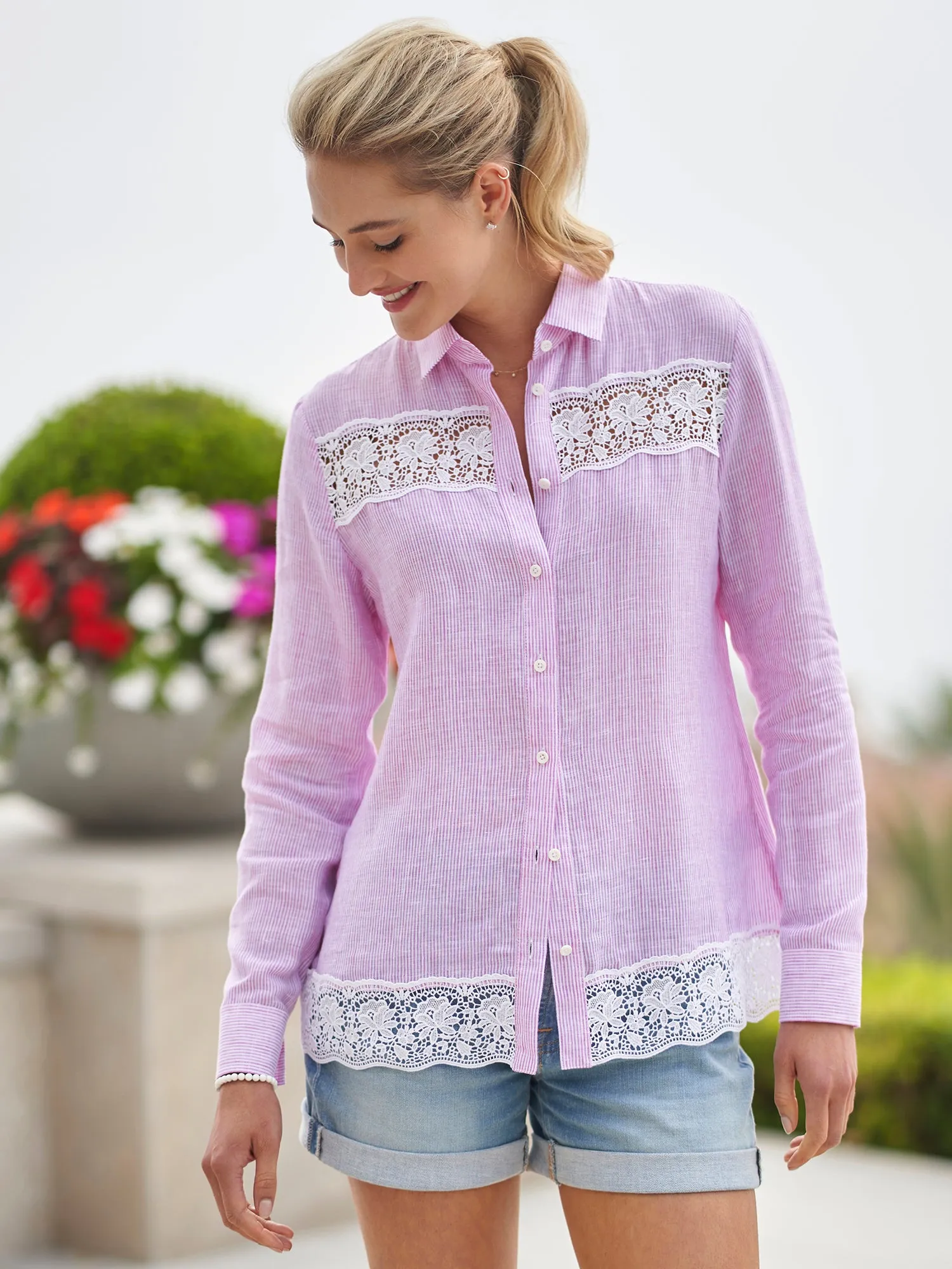 Lailana Lace Linen Shirt