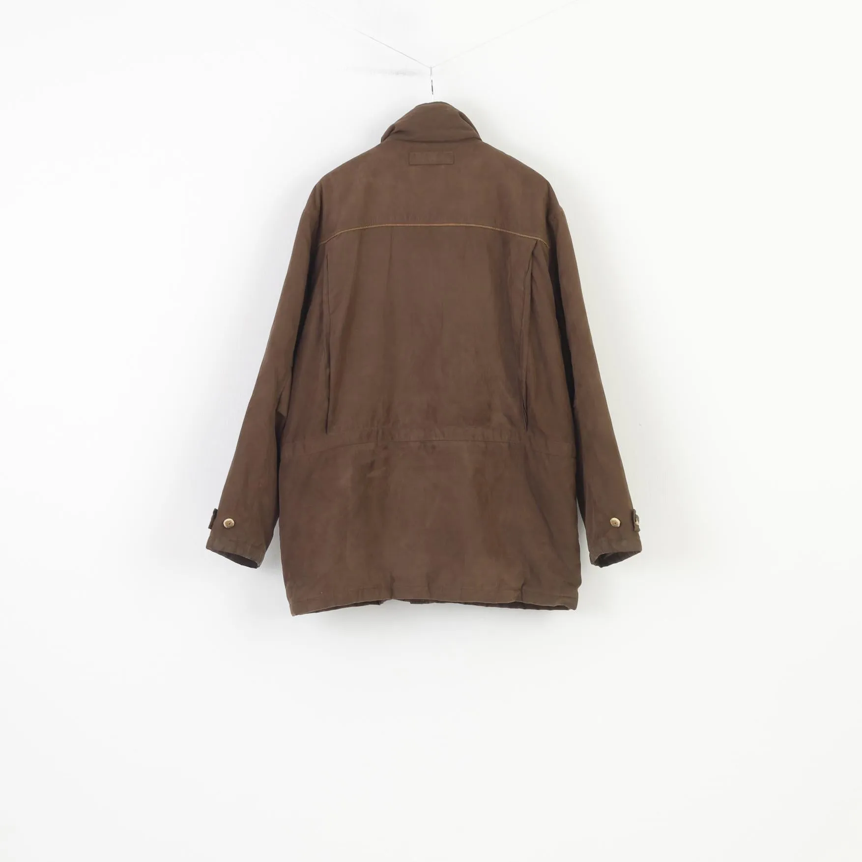 Landhaus Men 56 XL Jacket Brown Full Zipper C&A Collar Vintage Padded  Top