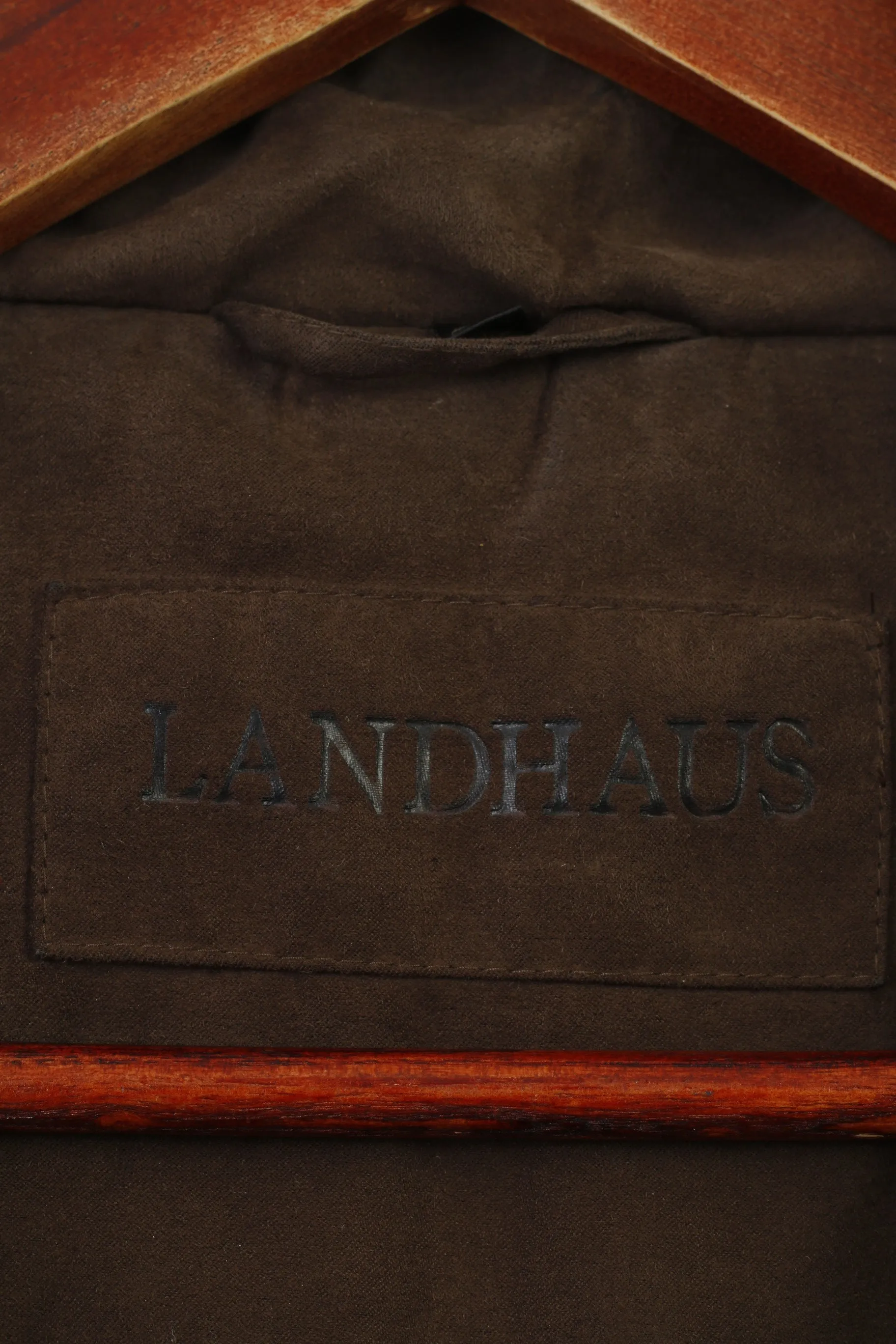 Landhaus Men 56 XL Jacket Brown Full Zipper C&A Collar Vintage Padded  Top