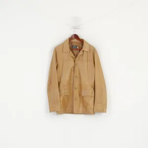 Lavorazione Artigiana Men L (M) Leather Jacket Camel Leather Made in Italy Classic Vintage Top