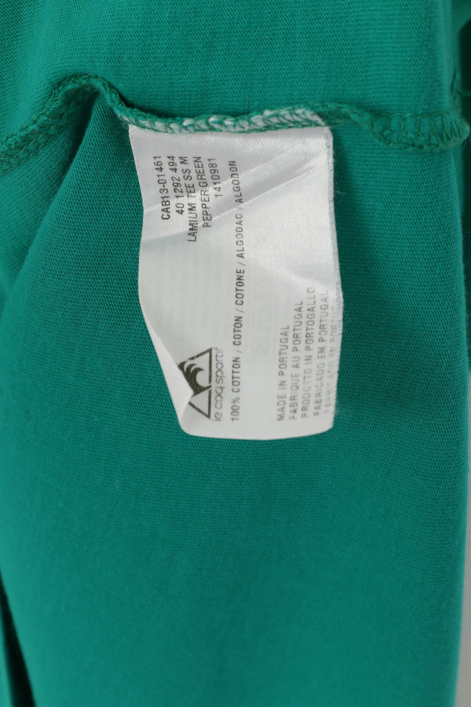 Le Coq Sportif Men L T- Shirt Green Cotton Football Talent Legend Graphic Top