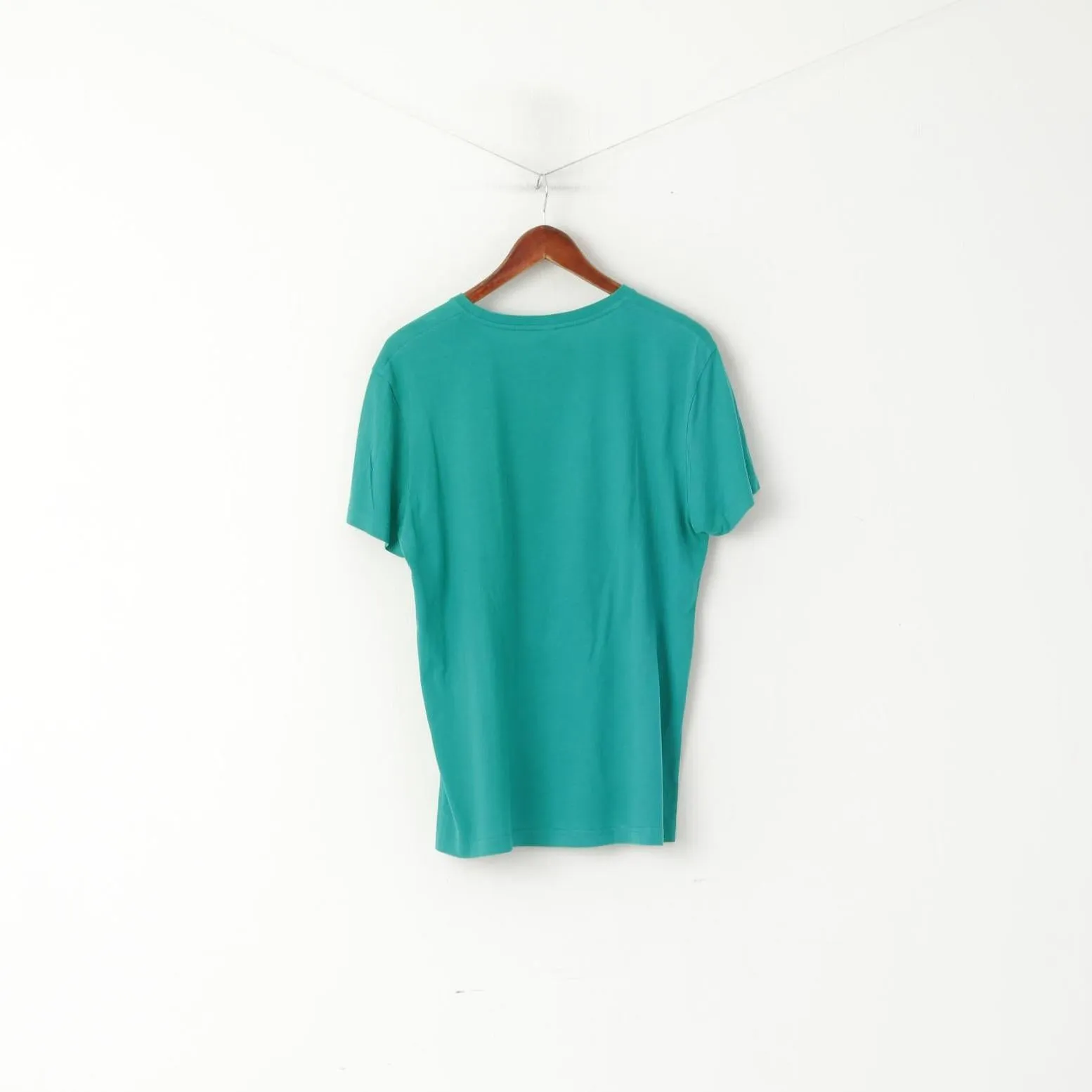 Le Coq Sportif Men L T- Shirt Green Cotton Football Talent Legend Graphic Top