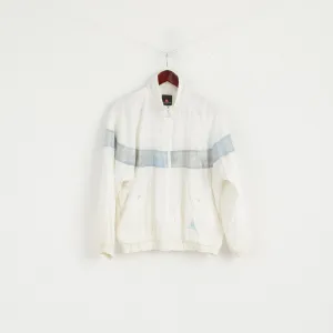 Le Coq Sportif Women 10 38 S Track Jacket Cream Vintage  Nylon Zip Up Festival Top