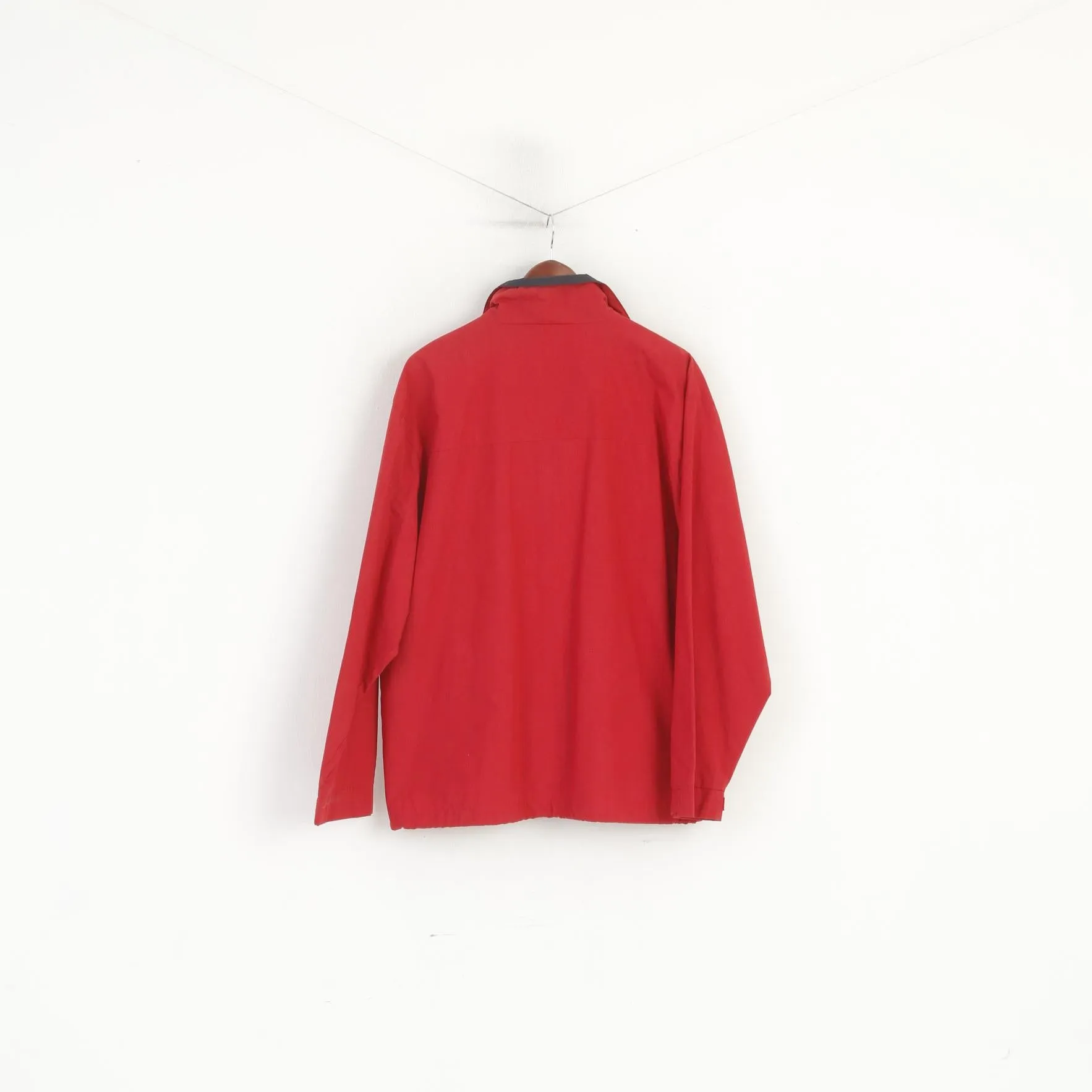 Le Frog Casual Men L Jacket Red Lightweight Full Zip Design Classic Top