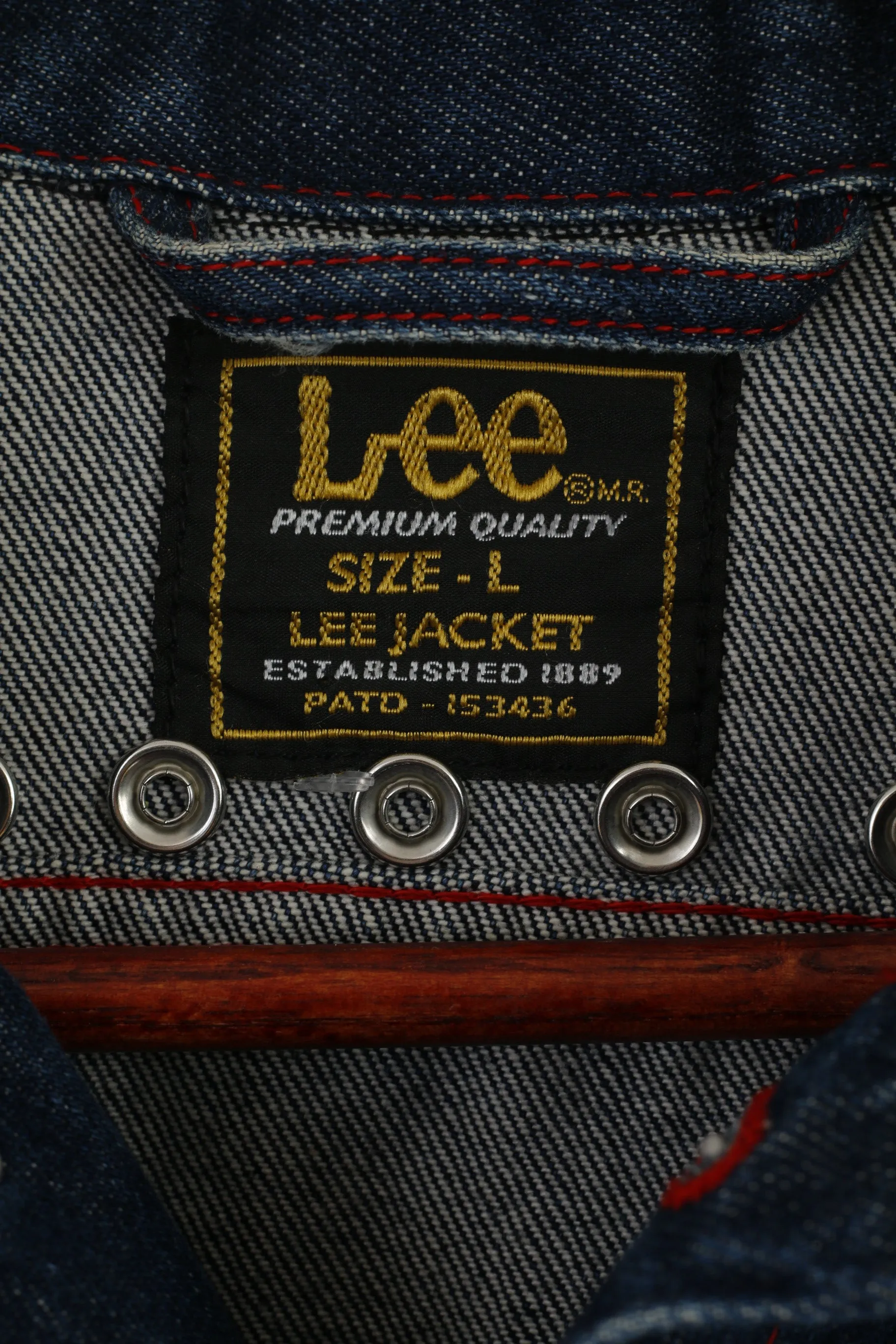 Lee Premium Quality Women L (M) Denim Jacket navy Jeans Slim Cotton Detailed Top