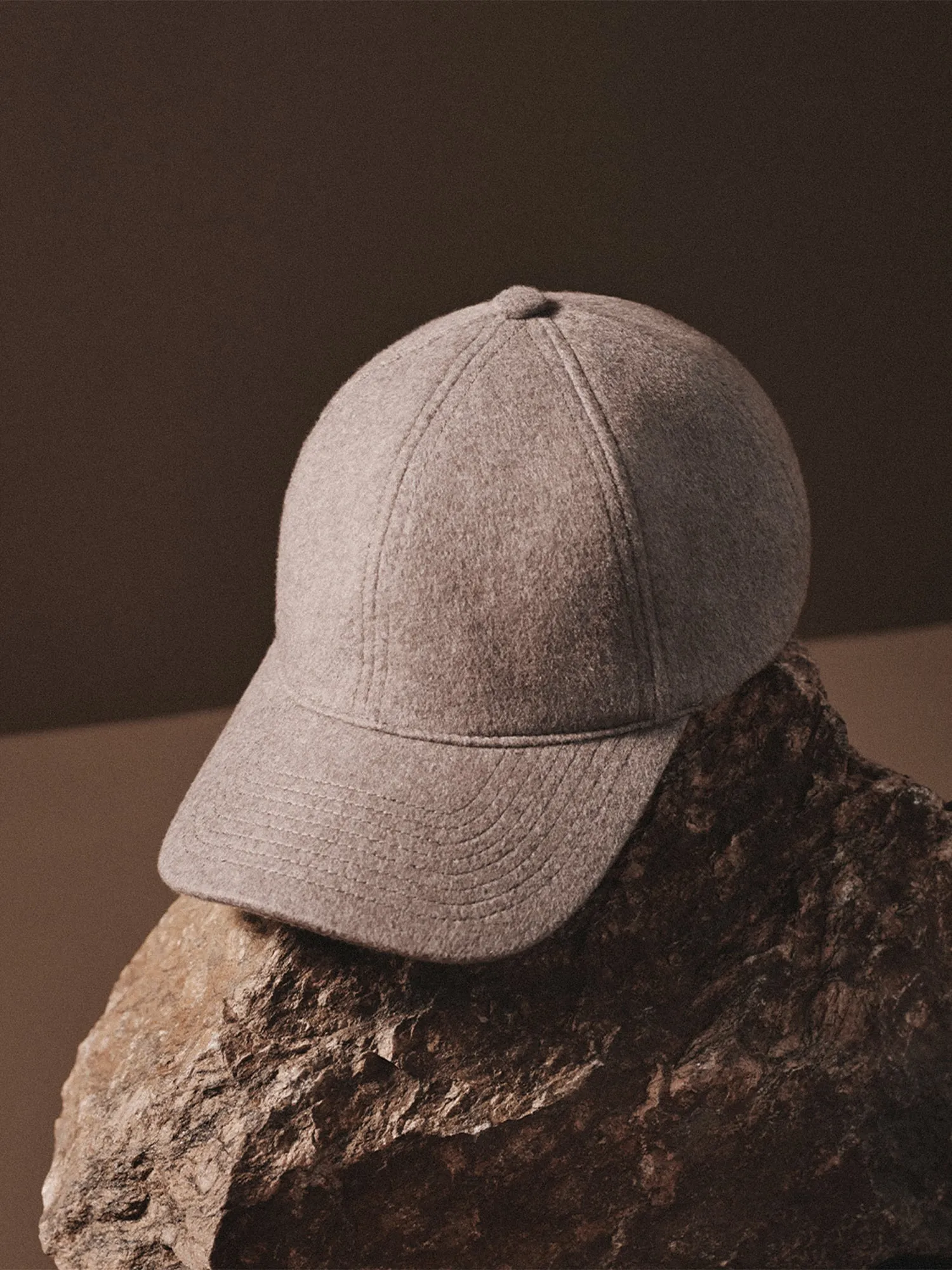 Legacy Soft Front Cashmere Cap Marble Beige