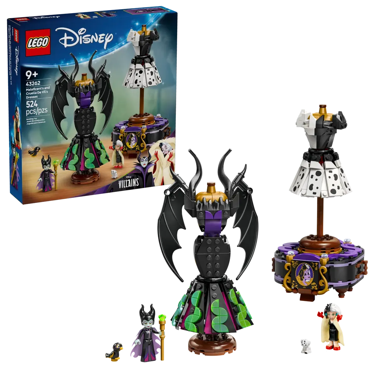 Lego Disney Maleficent's and Cruella De Vil's Dresses 43262
