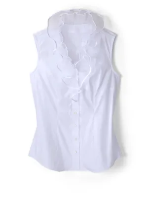 Leni Organza Ruffle Sleeveless Shirt