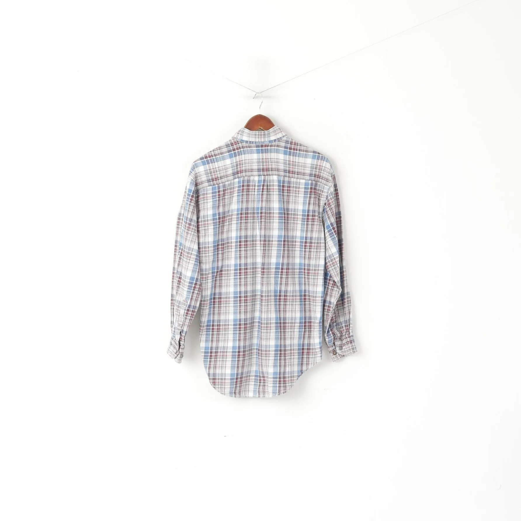 Levi's Men S Casual Shirt Blue Check Vintage Cotton Long Sleeve Western Top