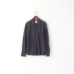 Levi's Men XXL Casual Shirt Navy Cotton Standard Fit Long Sleeve Plain Top