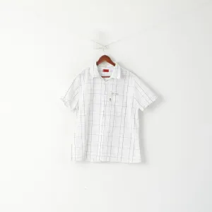 Levi's Red Tab Men XL Casual Shirt White Check Cotton Pocket Short Sleeve Top