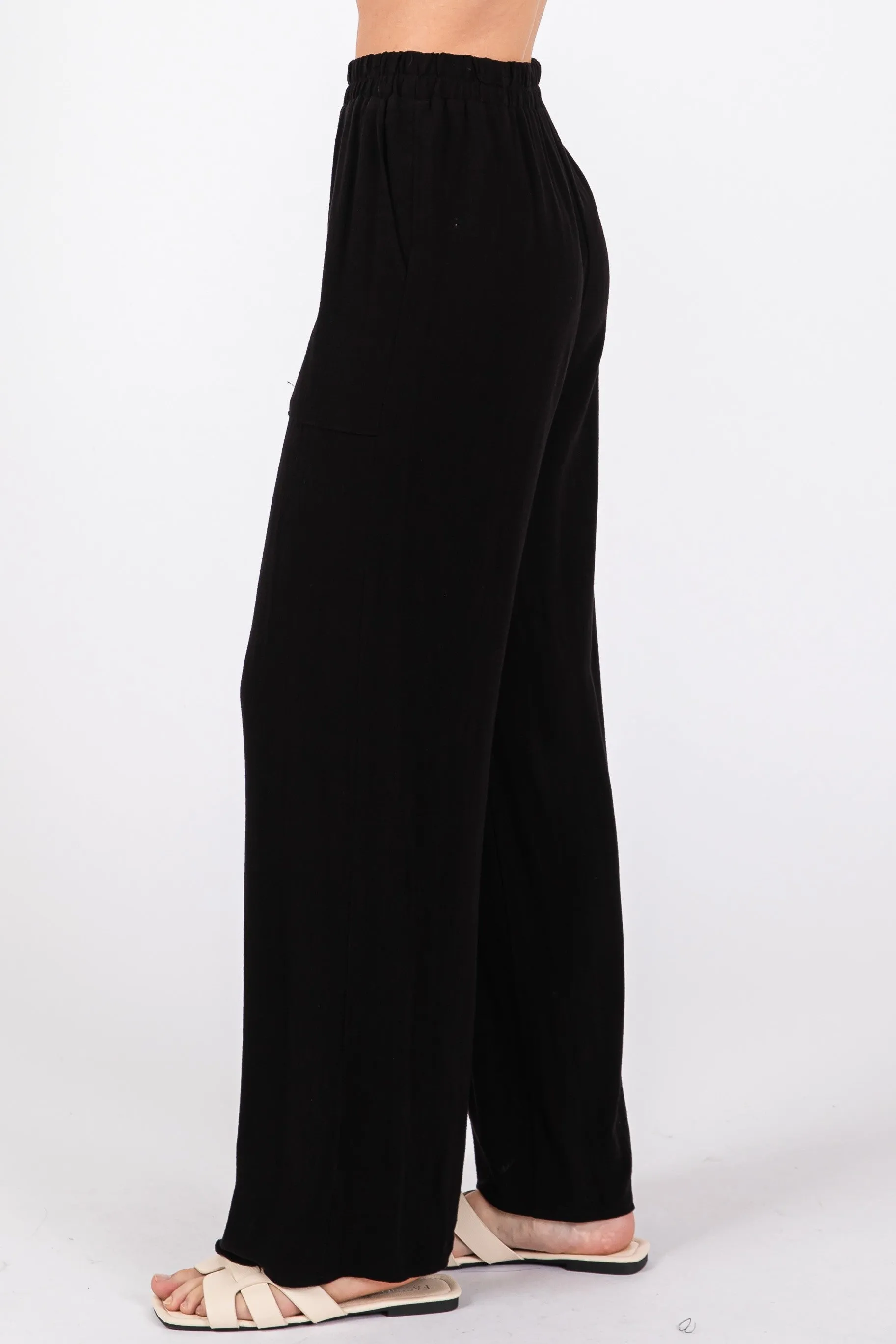 LINEN BLEND PATCH POCKET PANT