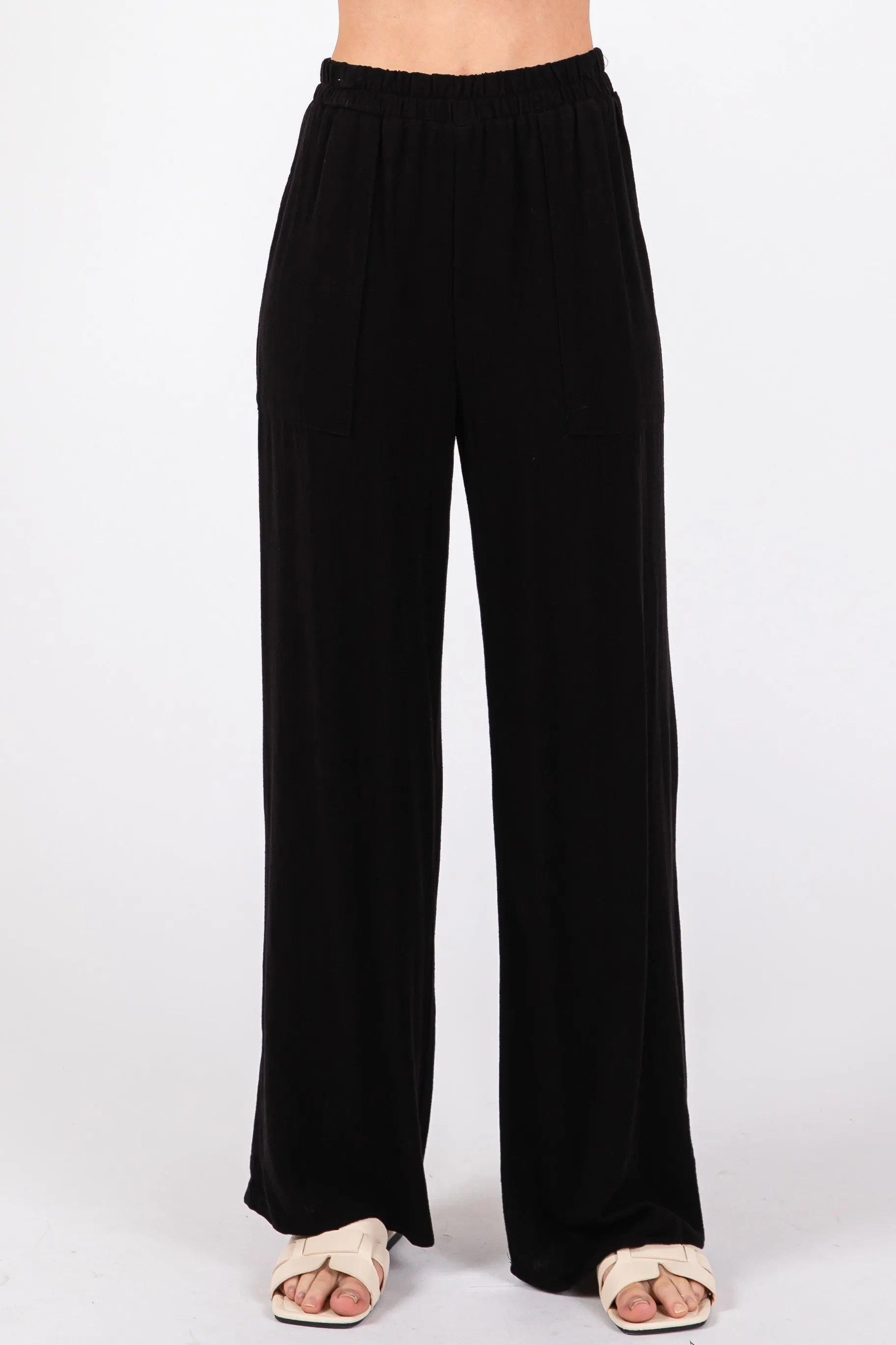 LINEN BLEND PATCH POCKET PANT