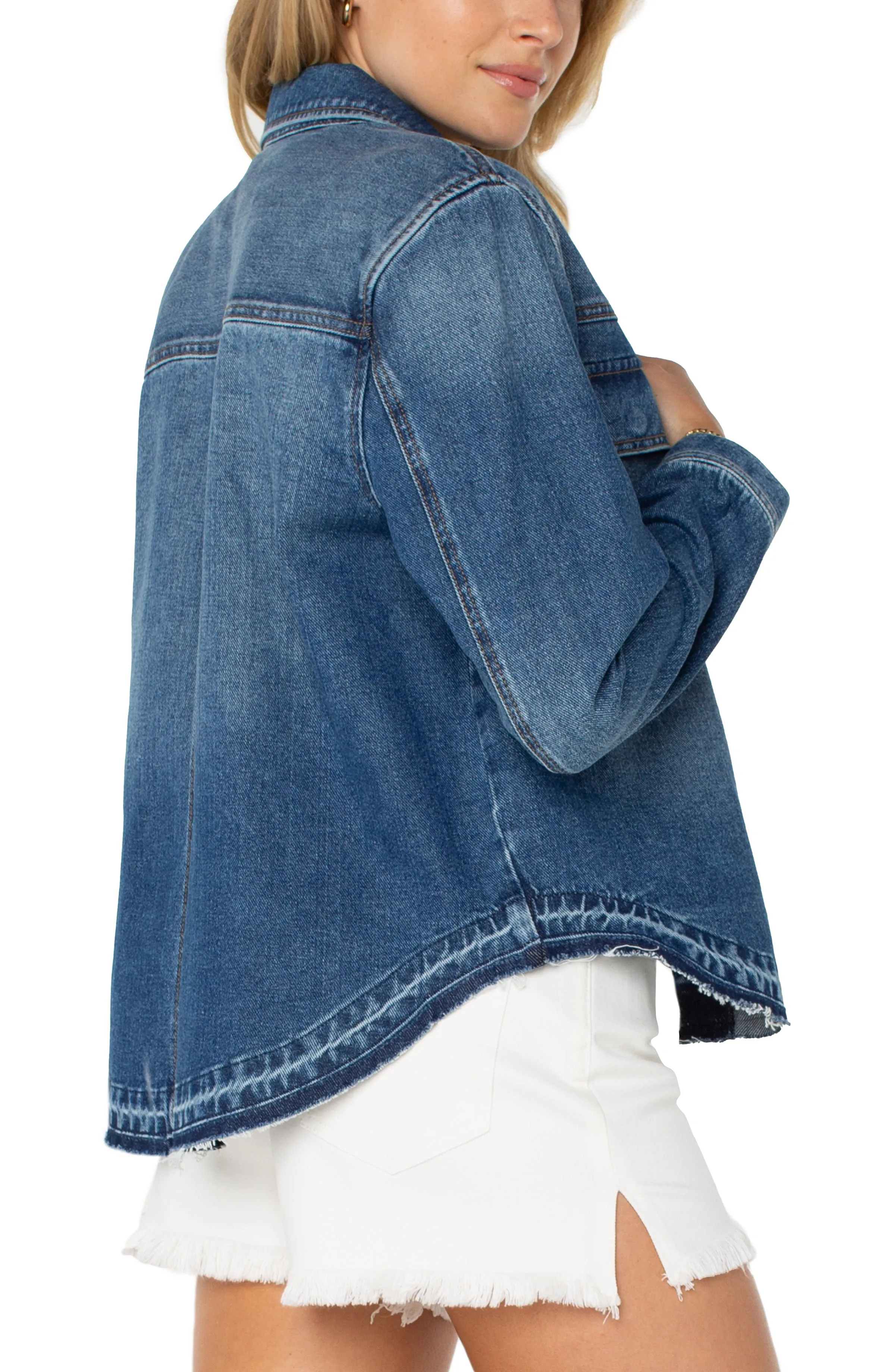 Liverpool Los Angeles SHIRT JACKET WITH SLIT