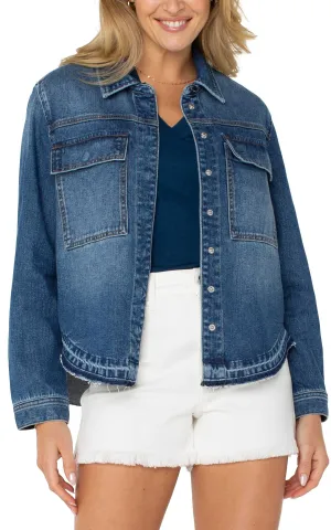 Liverpool Los Angeles SHIRT JACKET WITH SLIT