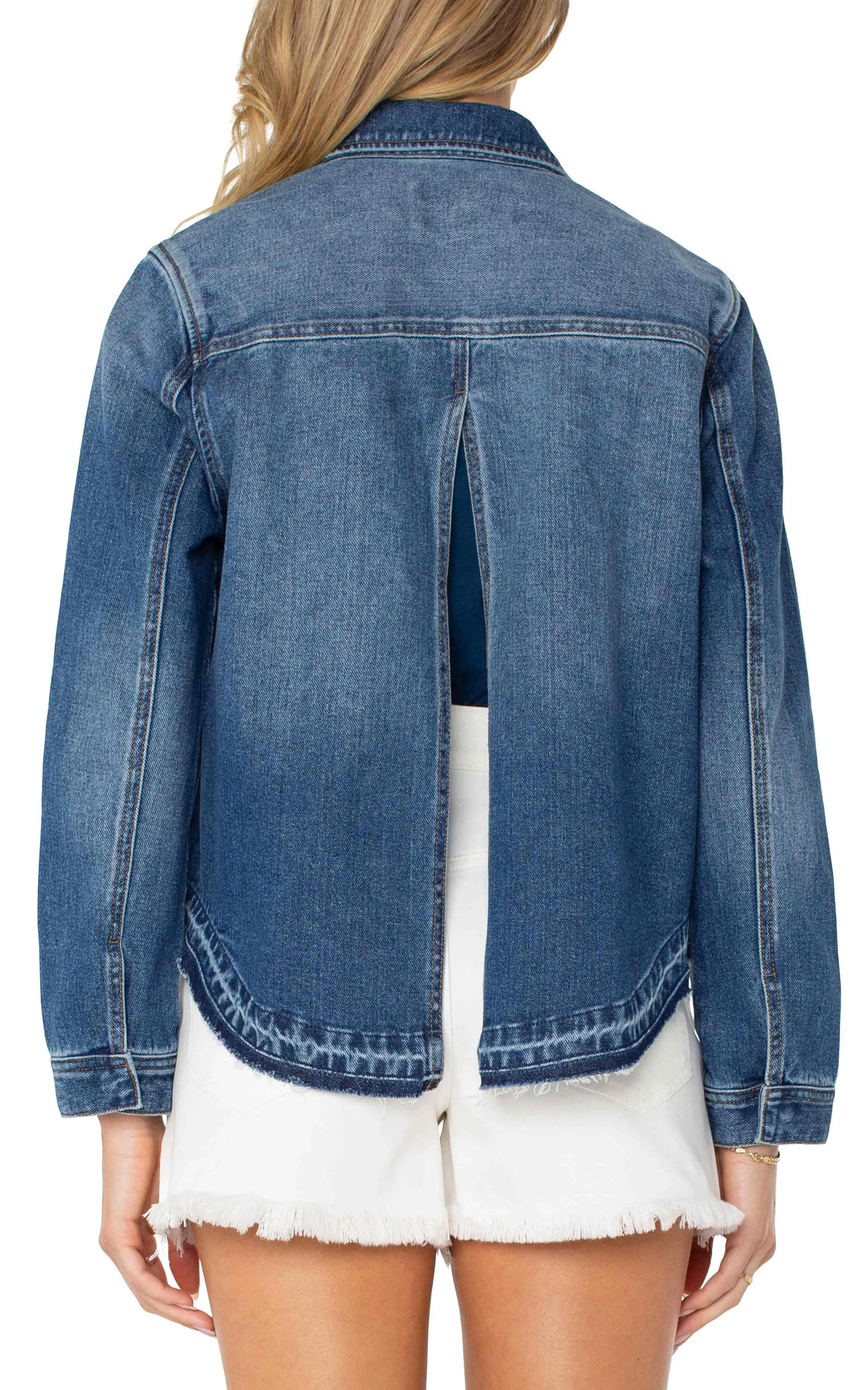 Liverpool Los Angeles SHIRT JACKET WITH SLIT