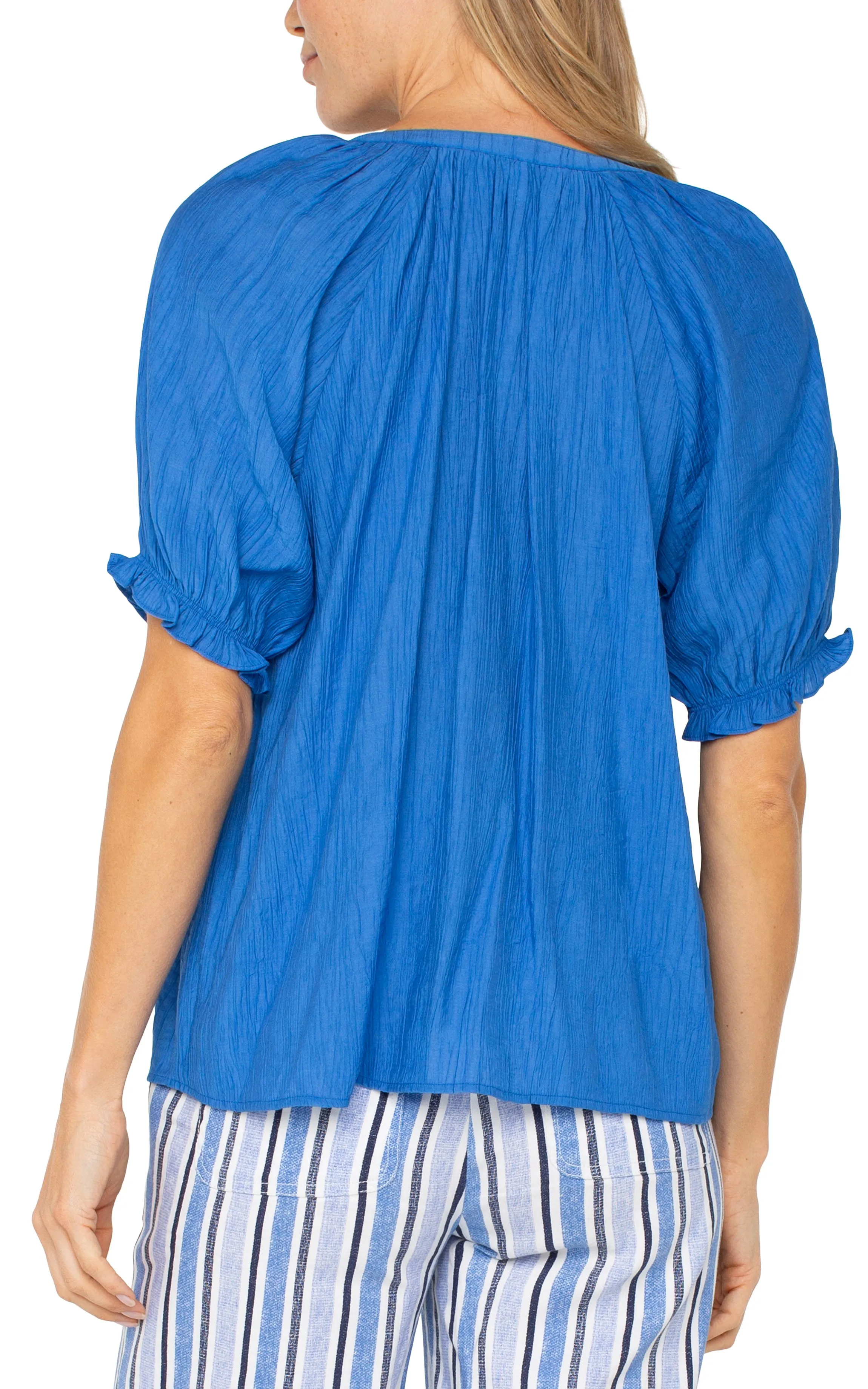 Liverpool Los Angeles SHORT SLEEVE HALF PLACKET BLOUSE